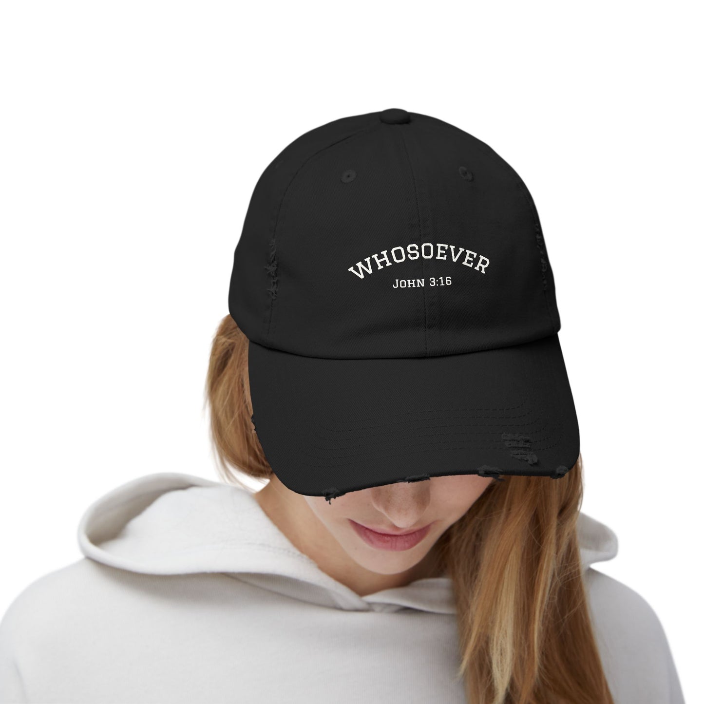 Hat Whosoever John 3:16 Distressed Cap Christian Faith Gift