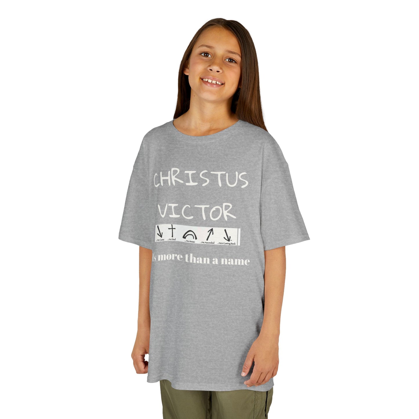Kids Heavy Cotton™ Tee - CHRISTUS VICTOR - Faith-Inspired Kids T-Shirt