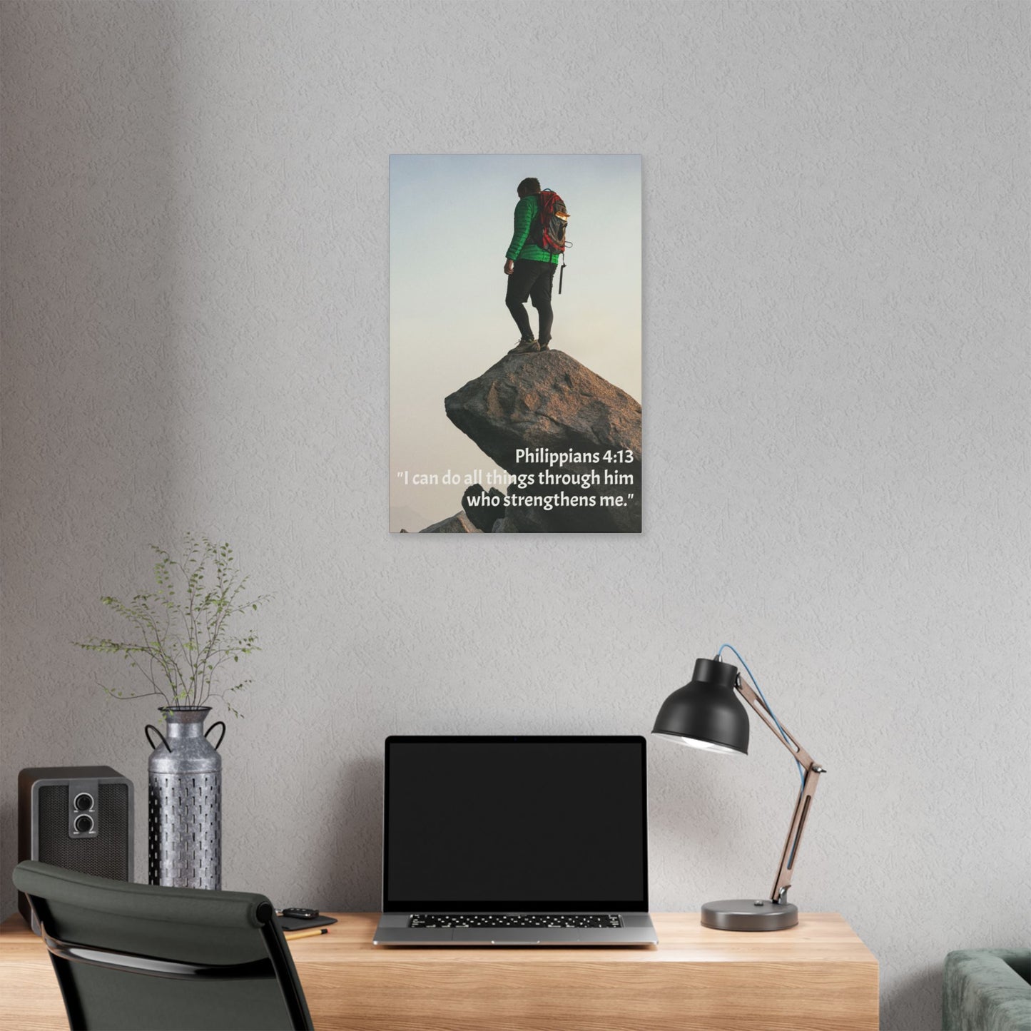 Inspirational Canvas Wall Art - Philippians 4:13 Motivational Decor