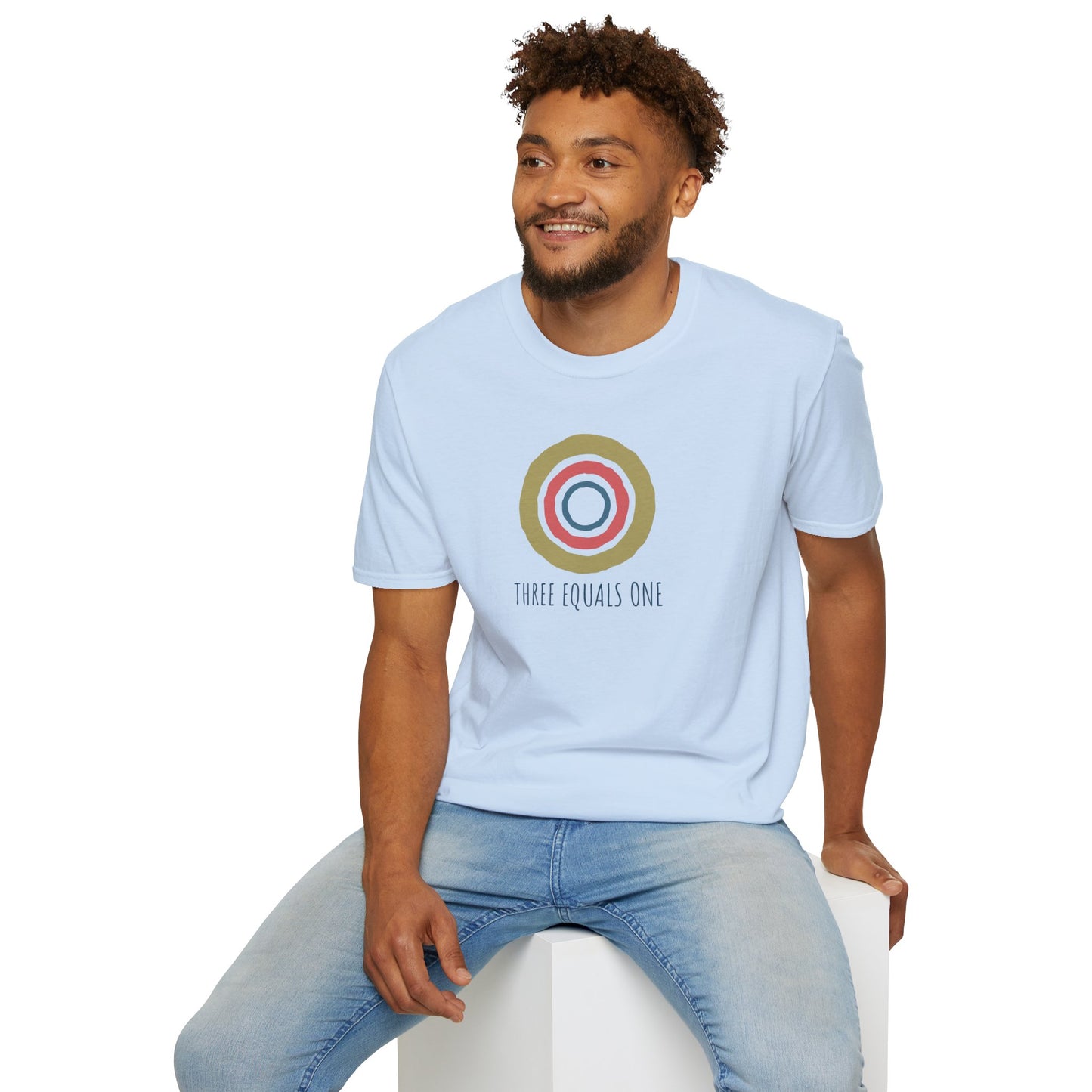 Three Equals One T-Shirt — Minimal Holy Trinity Graphic Tee