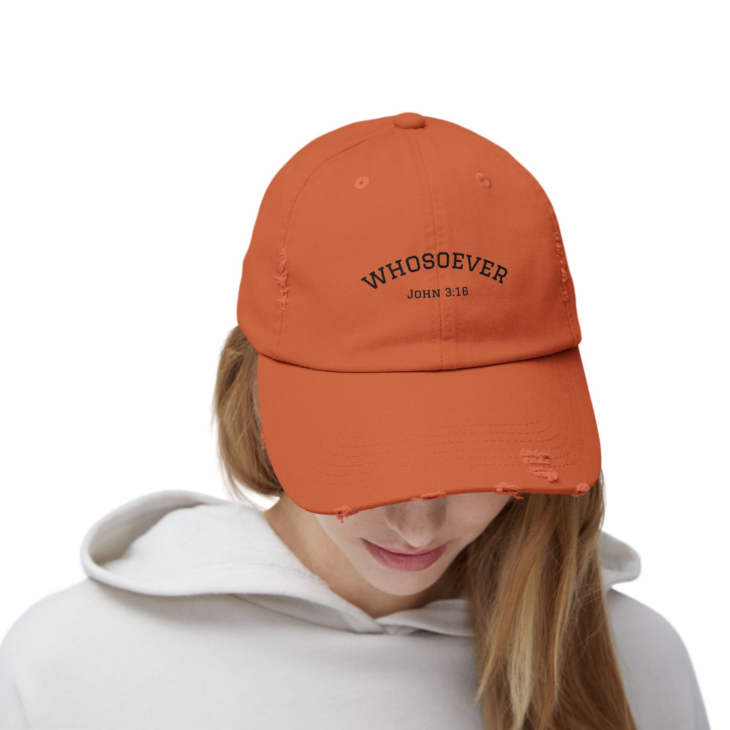 Hat Whosoever John 3:16 Distressed Cap Christian Faith Gift