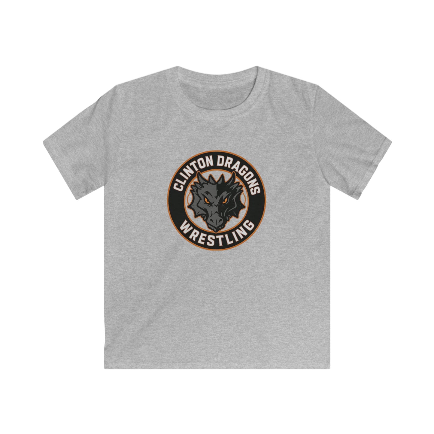 Youth Wrestling Tee, Clinton Dragons Shirt, Softstyle Kids T-Shirt, Sporty Gift for Boys, Kids Athletic Top, Perfect for Teams