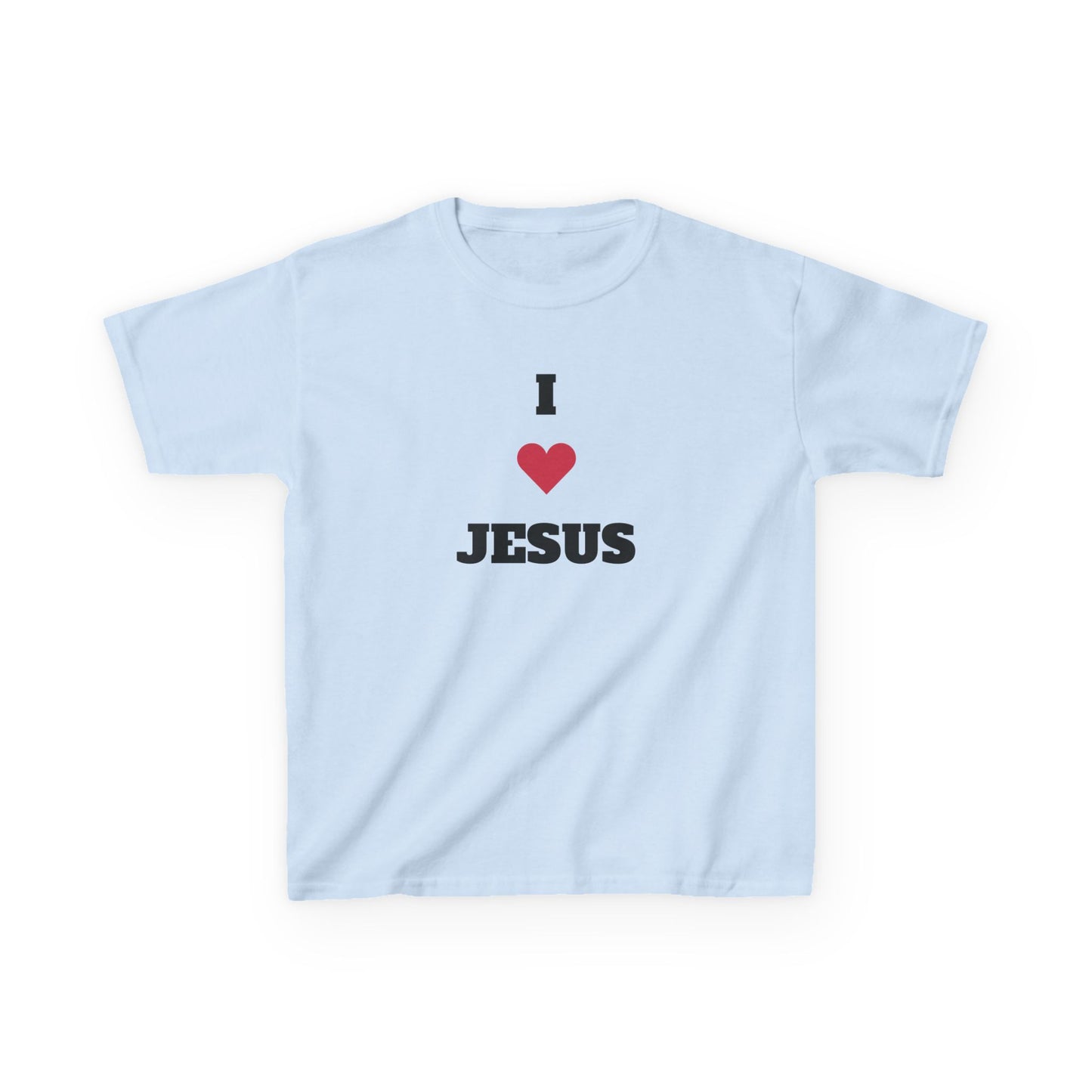 I ❤️ Jesus Kids Heavy Cotton Tee - Comfortable Faith T-Shirt for Young Believers
