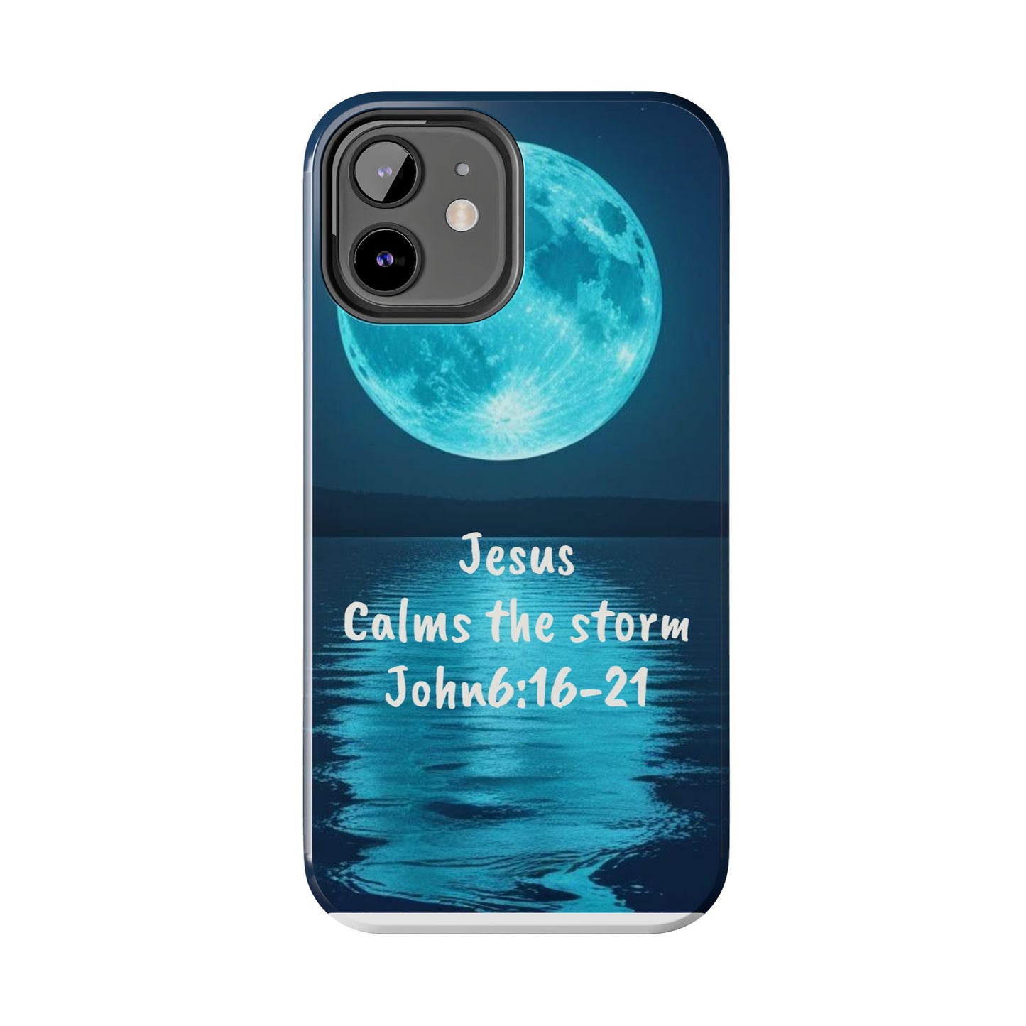 Moonlit Jesus Phone Case | Tough Phone Cases for Faithful Protection, Bible Verse, Gift for Christians, Spiritual Decor