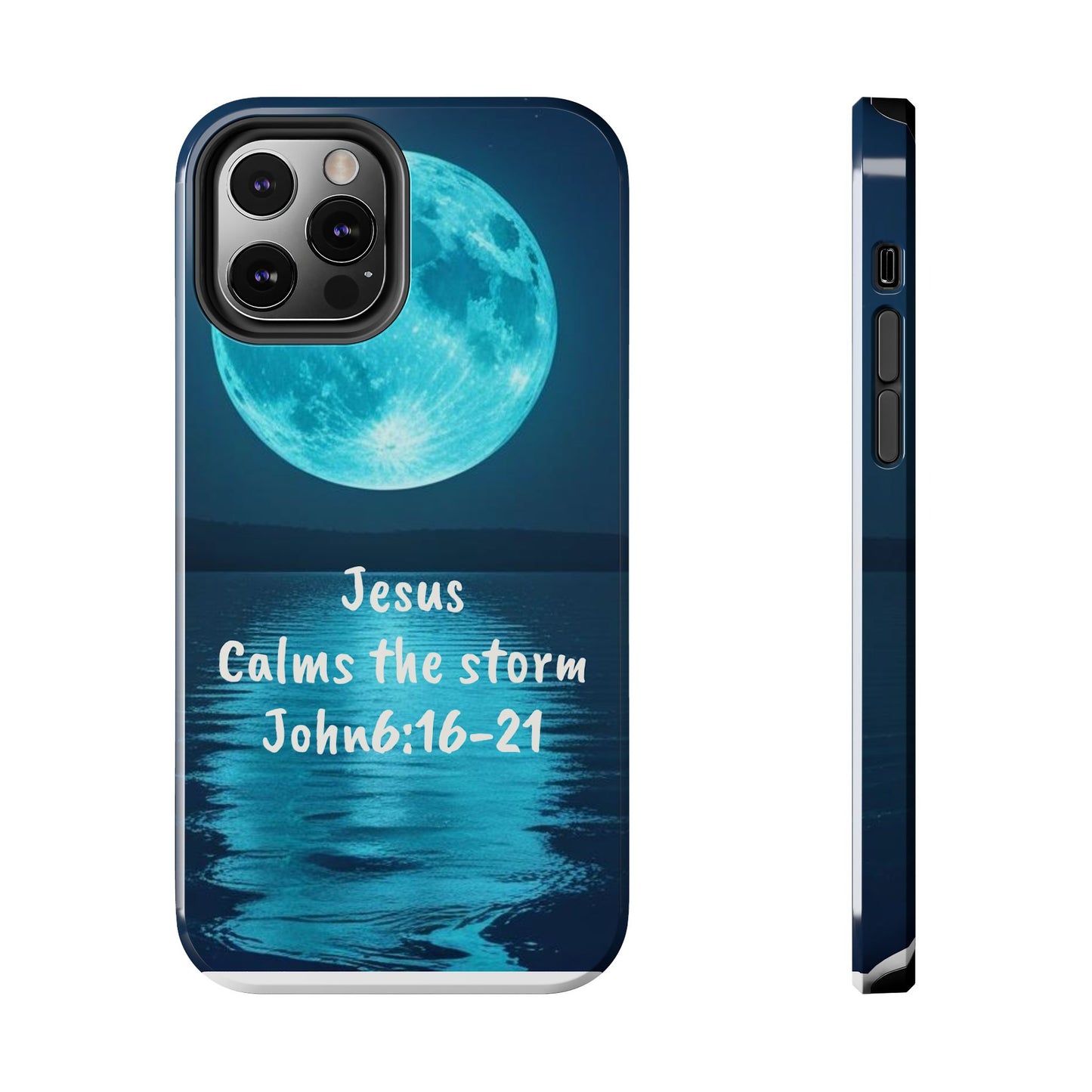 Moonlit Jesus Phone Case | Tough Phone Cases for Faithful Protection, Bible Verse, Gift for Christians, Spiritual Decor
