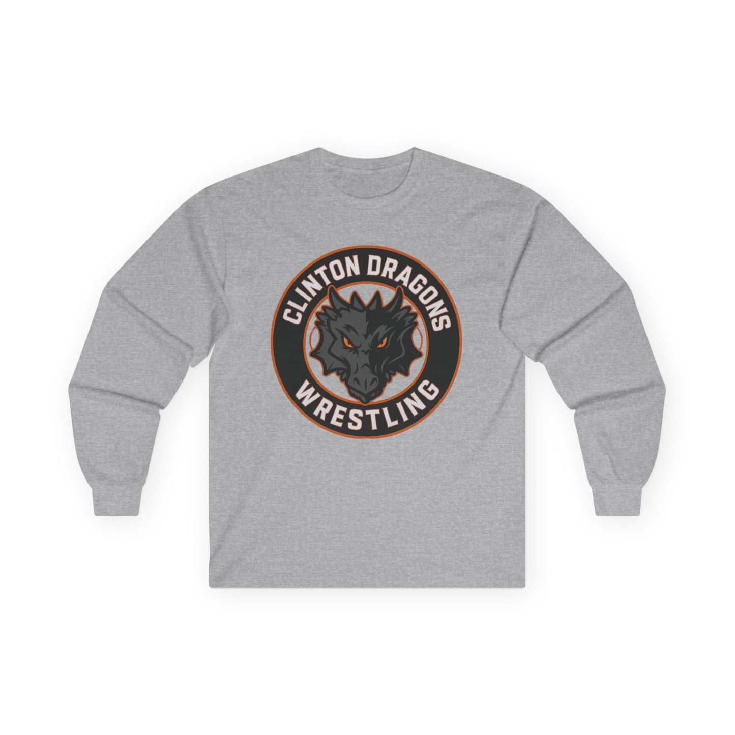 Clinton Dragon Wrestling Long Sleeve Tee | Stylish Team Apparel, Gift for Wrestlers, Sportswear for Fans, Unisex Casual Wear, Tournament