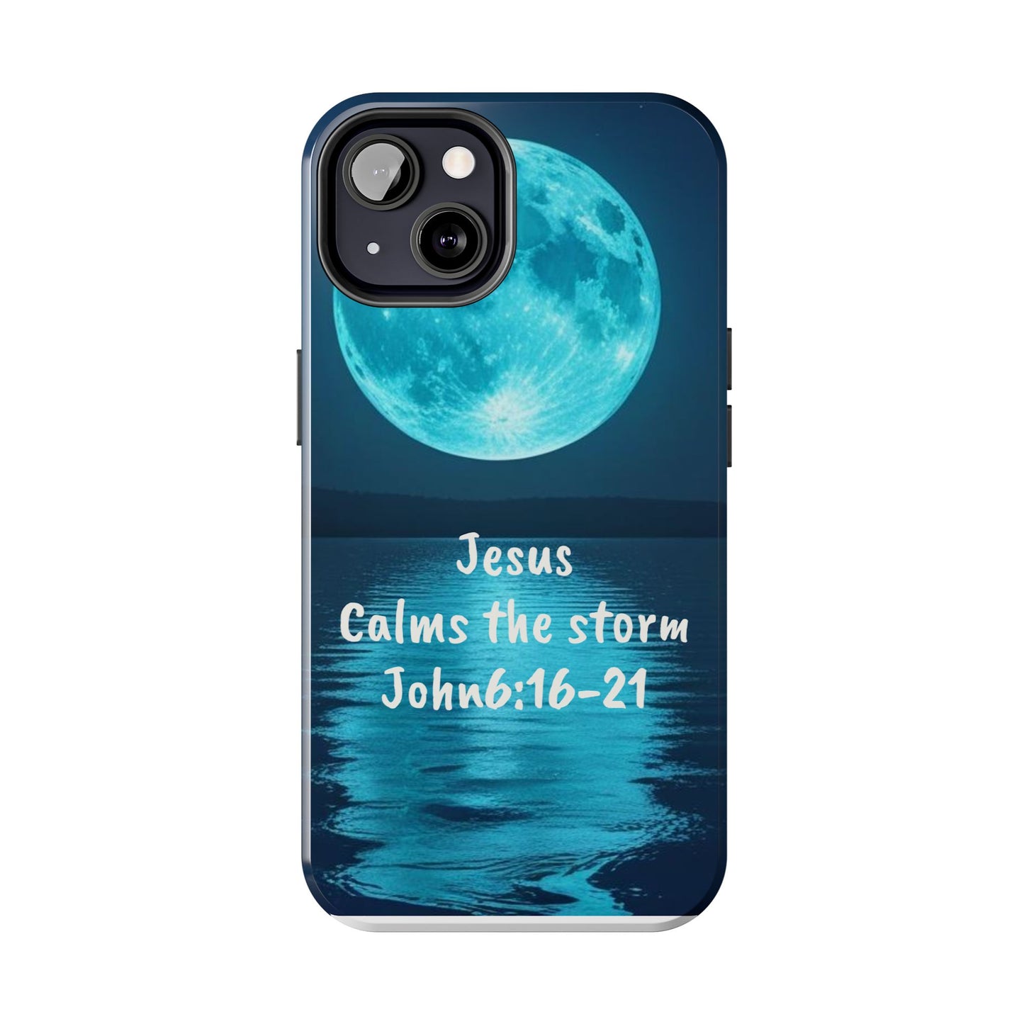 Moonlit Jesus Phone Case | Tough Phone Cases for Faithful Protection, Bible Verse, Gift for Christians, Spiritual Decor