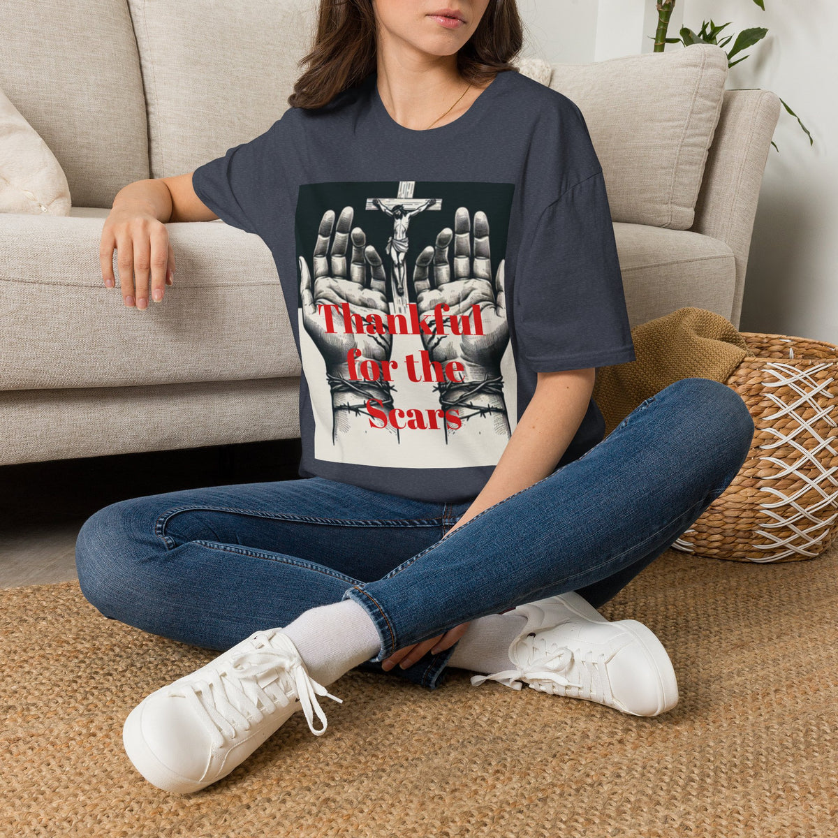 Grateful Vibes Unisex Softstyle T-Shirt - "Thankful for the Scars" Design