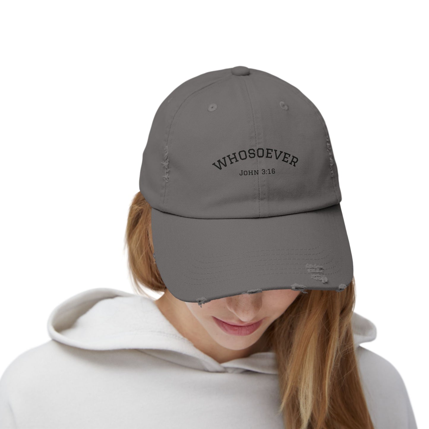 Hat Whosoever John 3:16 Distressed Cap Christian Faith Gift