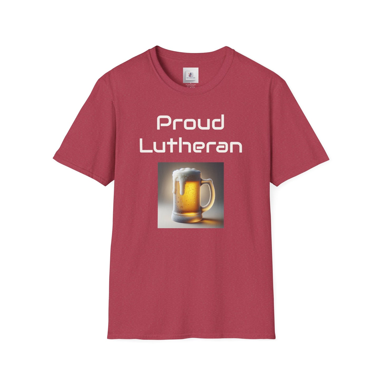 Proud Lutheran Unisex T-Shirt - Orange Beer Mug Design