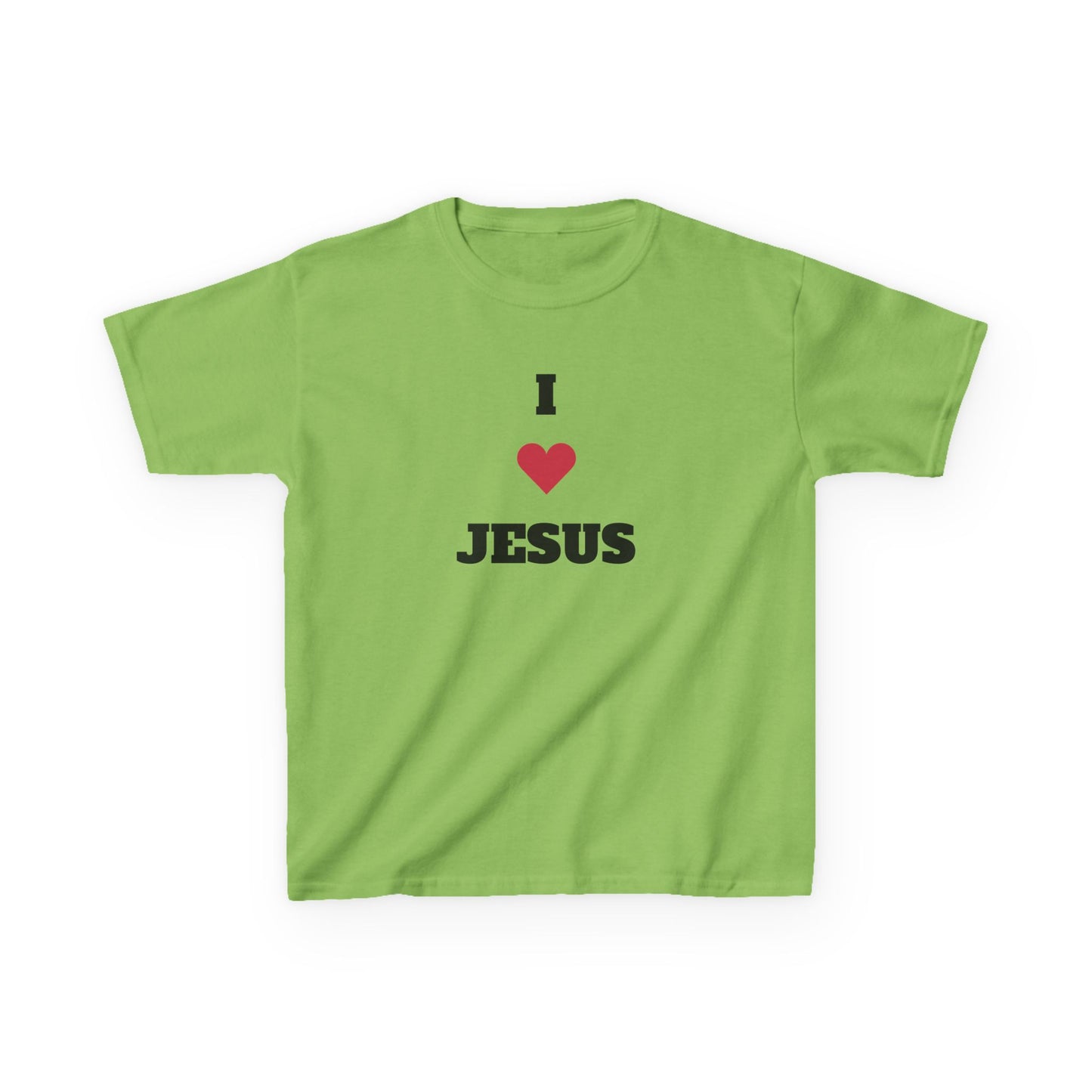 I ❤️ Jesus Kids Heavy Cotton Tee - Comfortable Faith T-Shirt for Young Believers