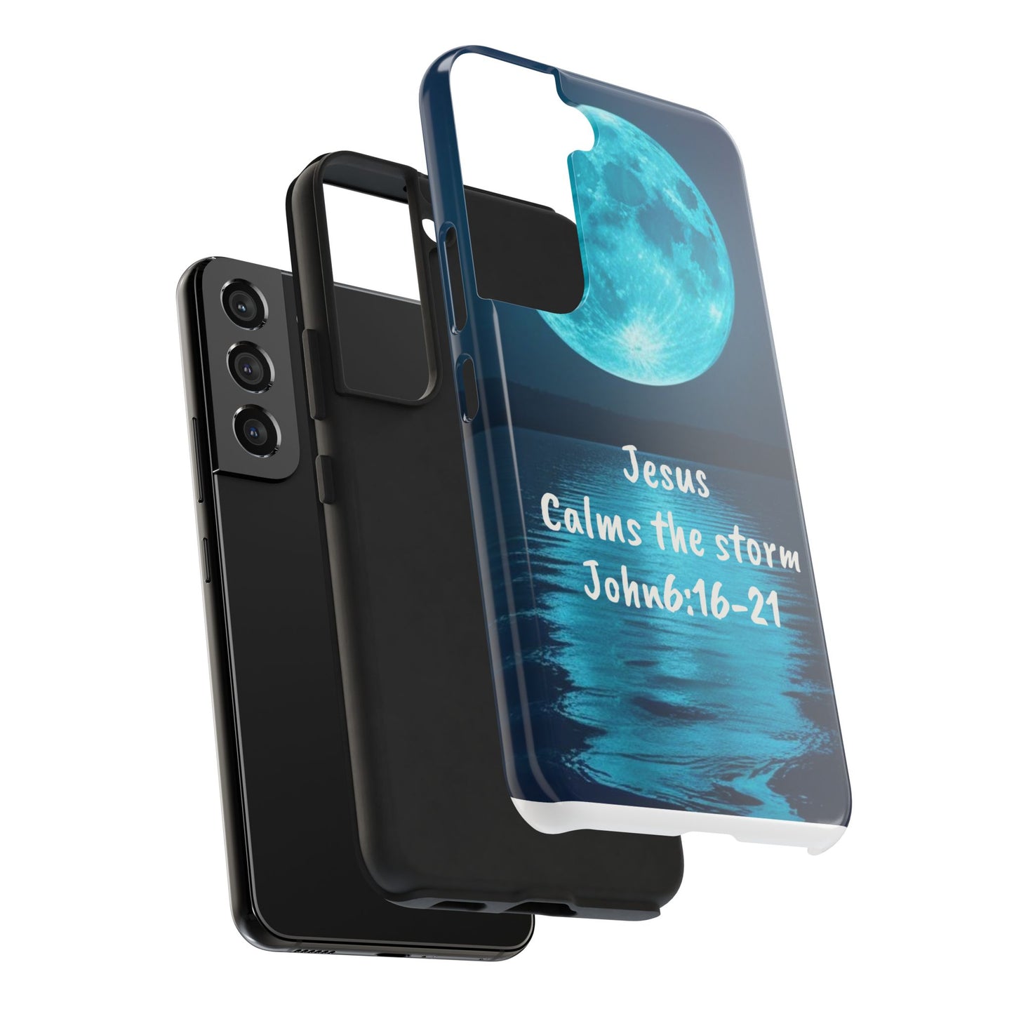 Moonlit Jesus Phone Case | Tough Phone Cases for Faithful Protection, Bible Verse, Gift for Christians, Spiritual Decor