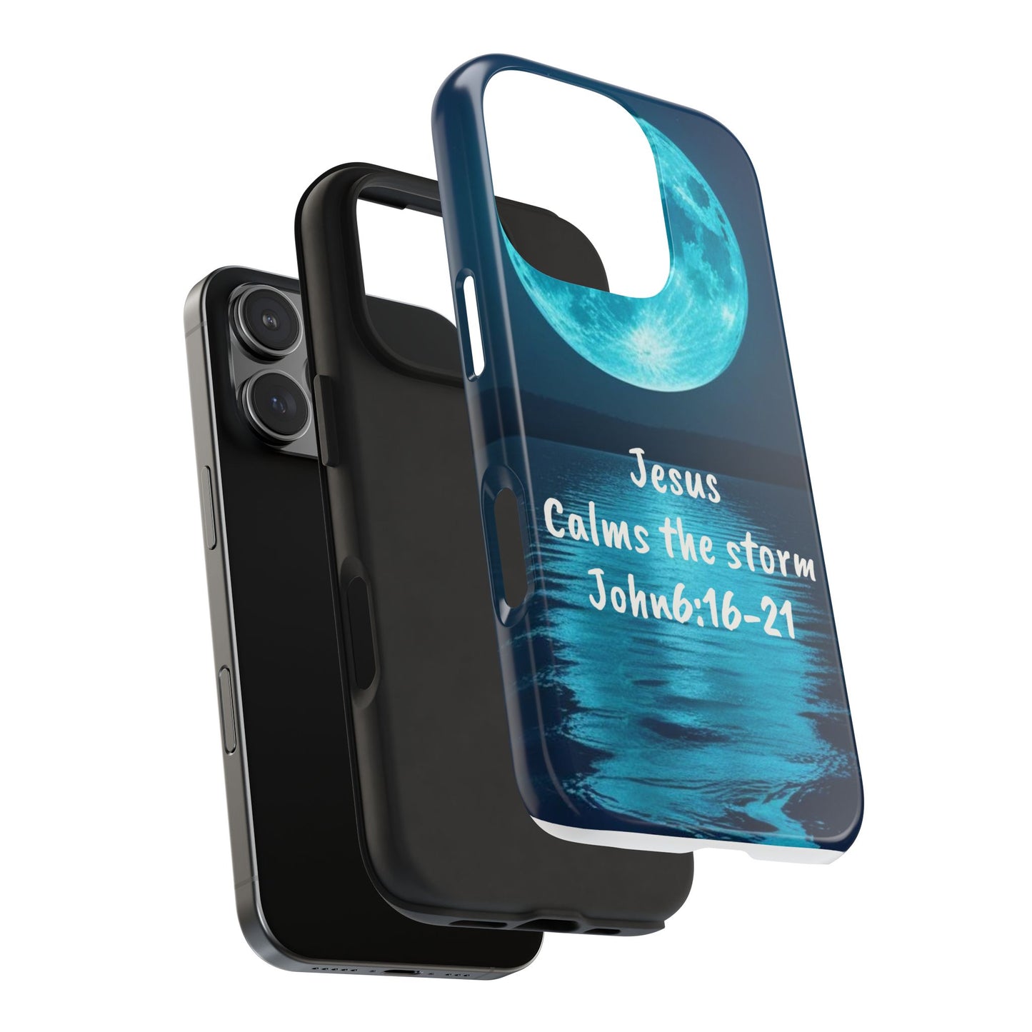 Moonlit Jesus Phone Case | Tough Phone Cases for Faithful Protection, Bible Verse, Gift for Christians, Spiritual Decor
