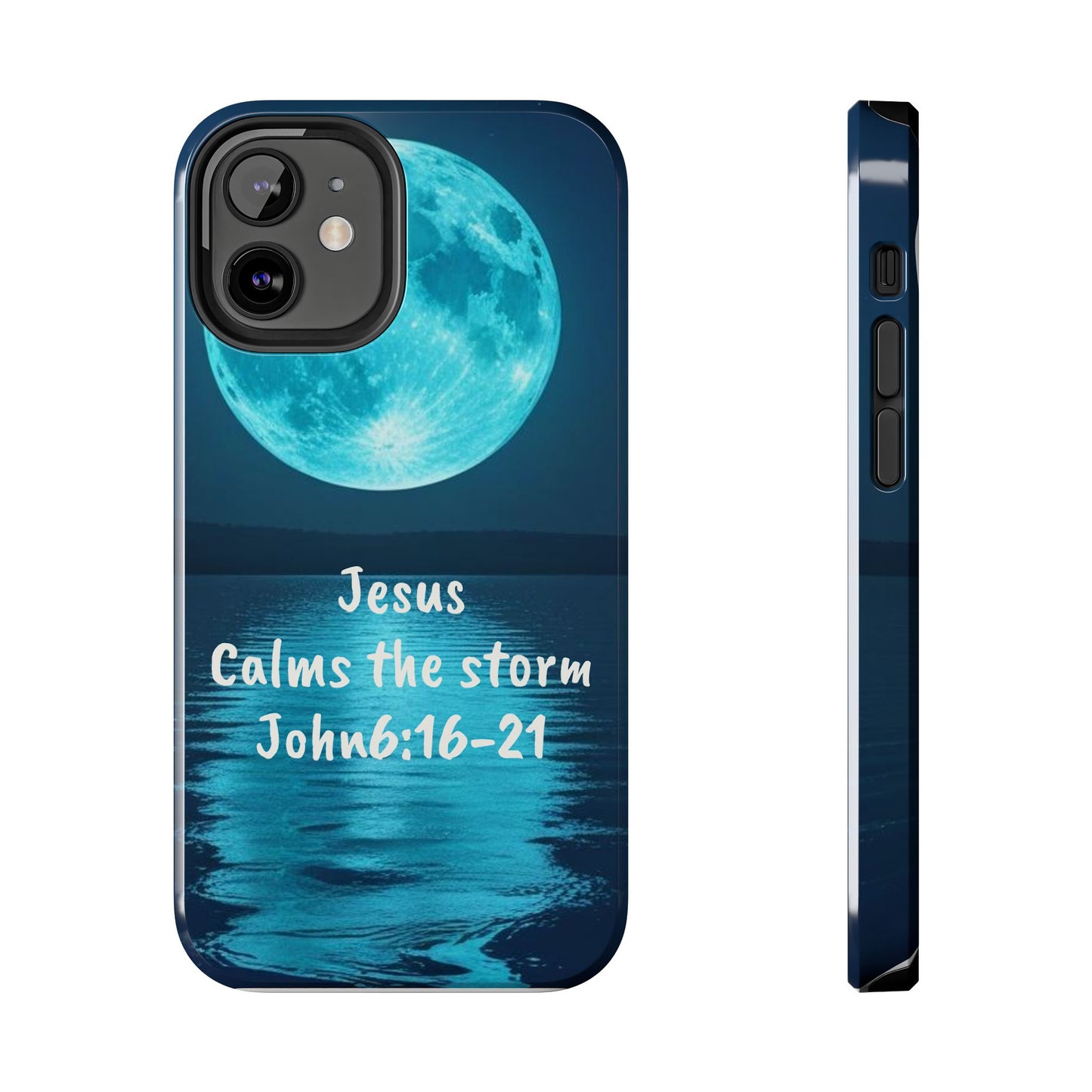 Moonlit Jesus Phone Case | Tough Phone Cases for Faithful Protection, Bible Verse, Gift for Christians, Spiritual Decor