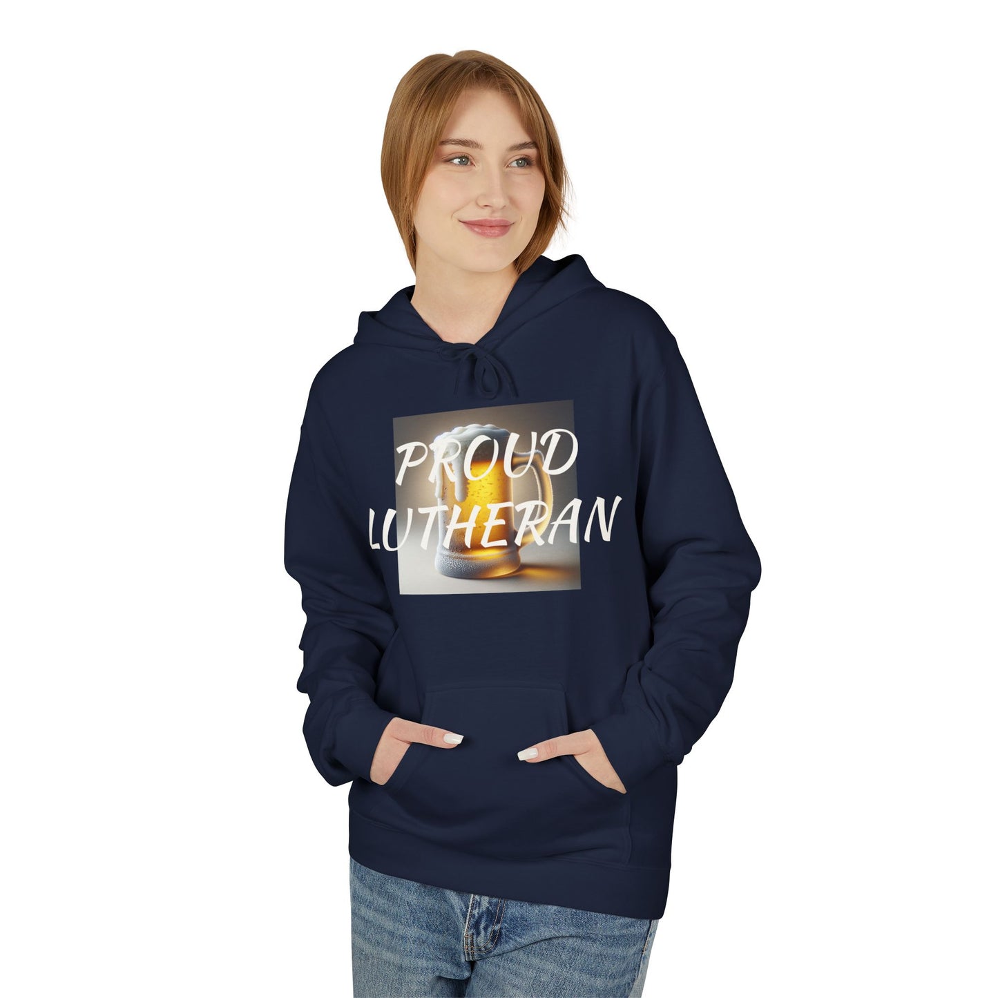 Proud Lutheran Fleece Hoodie - Unisex Midweight Sweatshirt