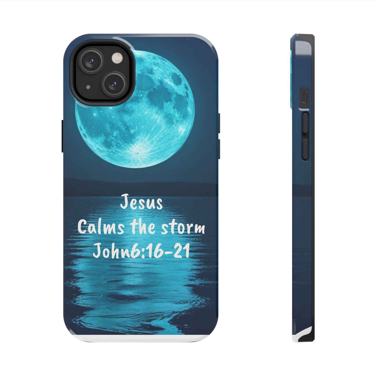 Moonlit Jesus Phone Case | Tough Phone Cases for Faithful Protection, Bible Verse, Gift for Christians, Spiritual Decor
