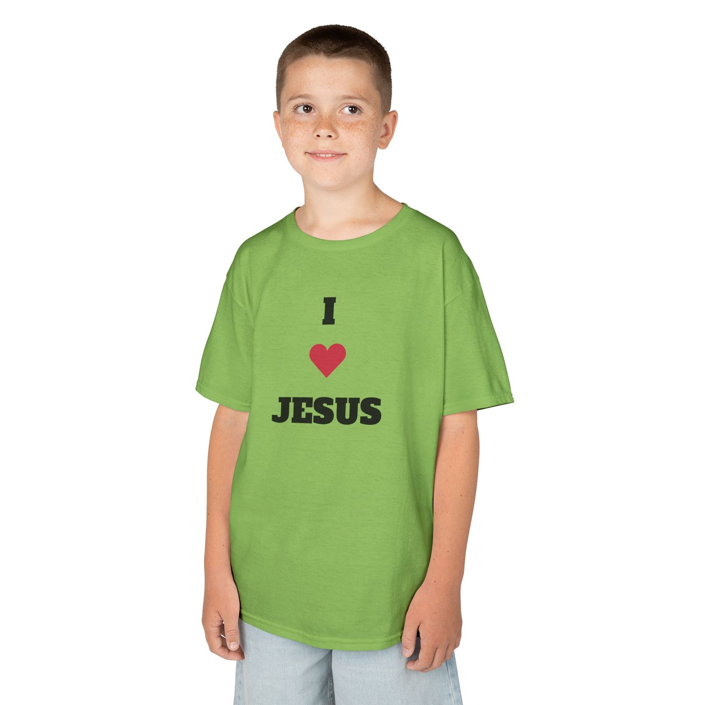 I ❤️ Jesus Kids Heavy Cotton Tee - Comfortable Faith T-Shirt for Young Believers