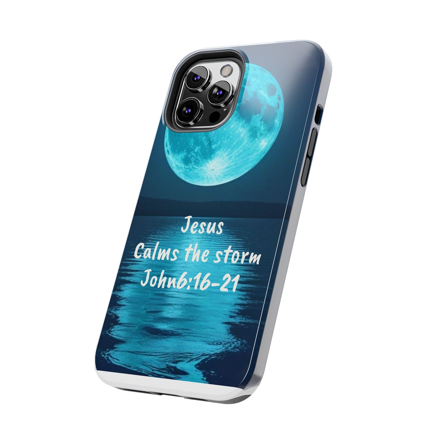 Moonlit Jesus Phone Case | Tough Phone Cases for Faithful Protection, Bible Verse, Gift for Christians, Spiritual Decor