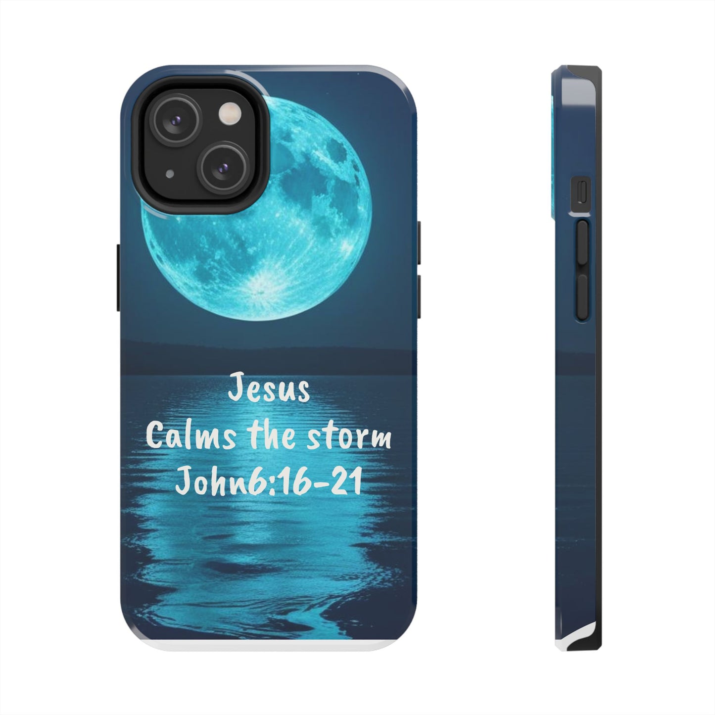 Moonlit Jesus Phone Case | Tough Phone Cases for Faithful Protection, Bible Verse, Gift for Christians, Spiritual Decor