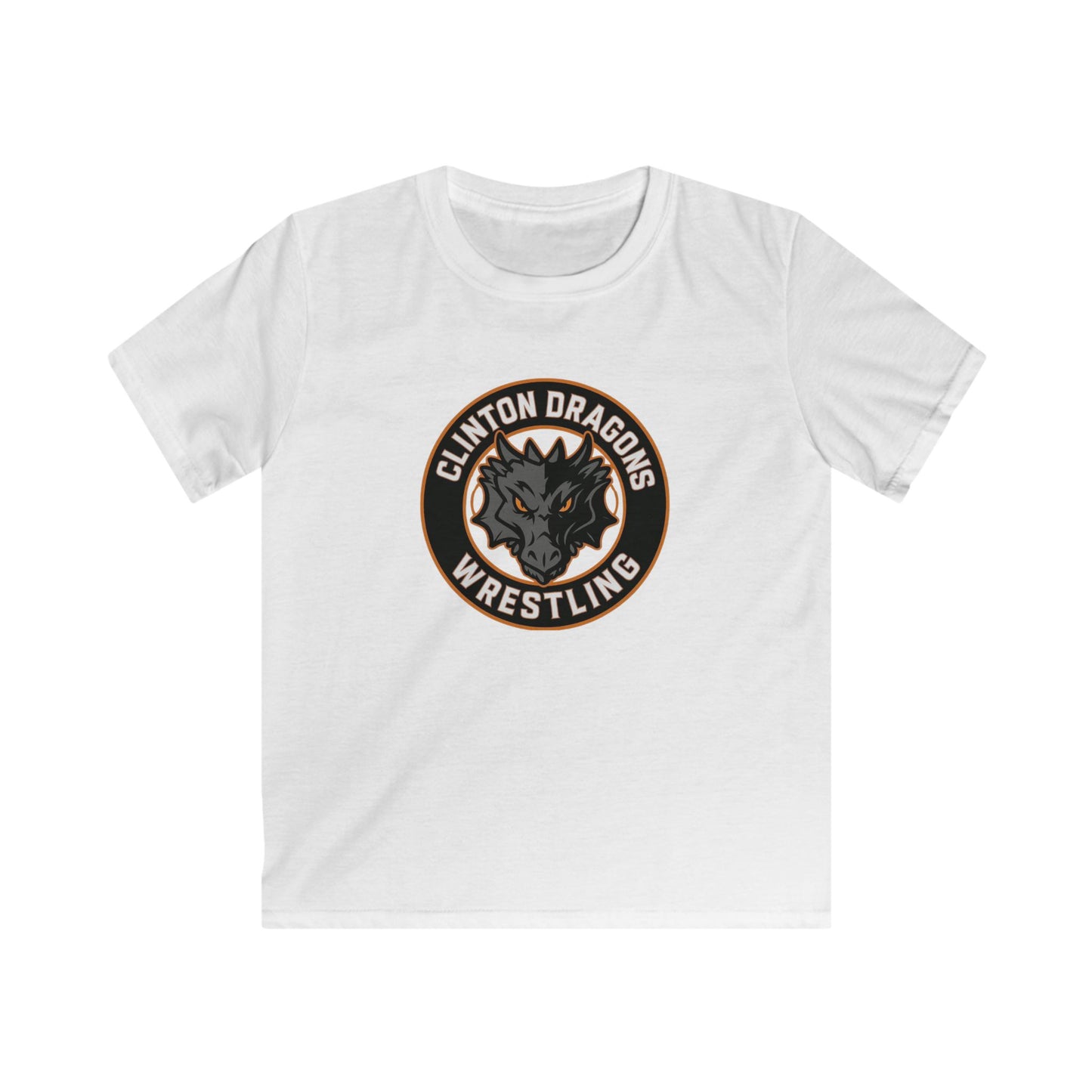 Youth Wrestling Tee, Clinton Dragons Shirt, Softstyle Kids T-Shirt, Sporty Gift for Boys, Kids Athletic Top, Perfect for Teams