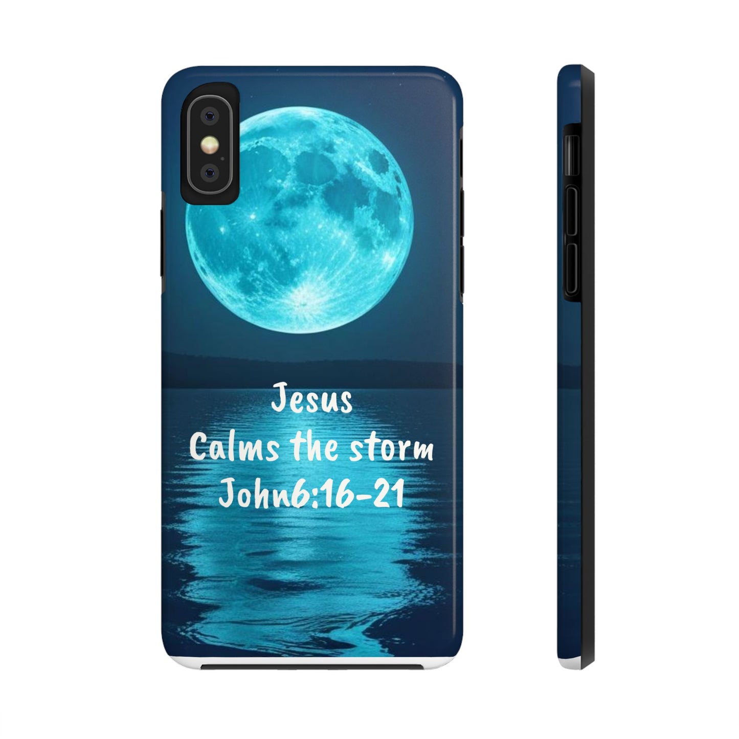 Moonlit Jesus Phone Case | Tough Phone Cases for Faithful Protection, Bible Verse, Gift for Christians, Spiritual Decor