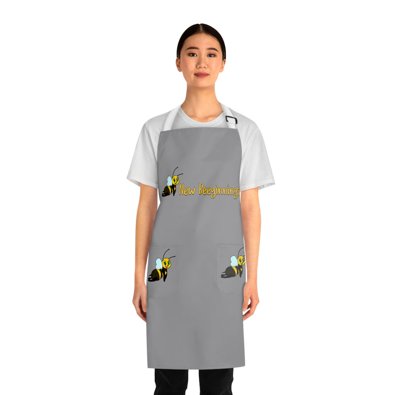 Buzzing New Beginnings Apron, Gardening Gift, Cooking Accessory, Bee Lover's Apron, Unique Kitchen Apparel, Gift for Her