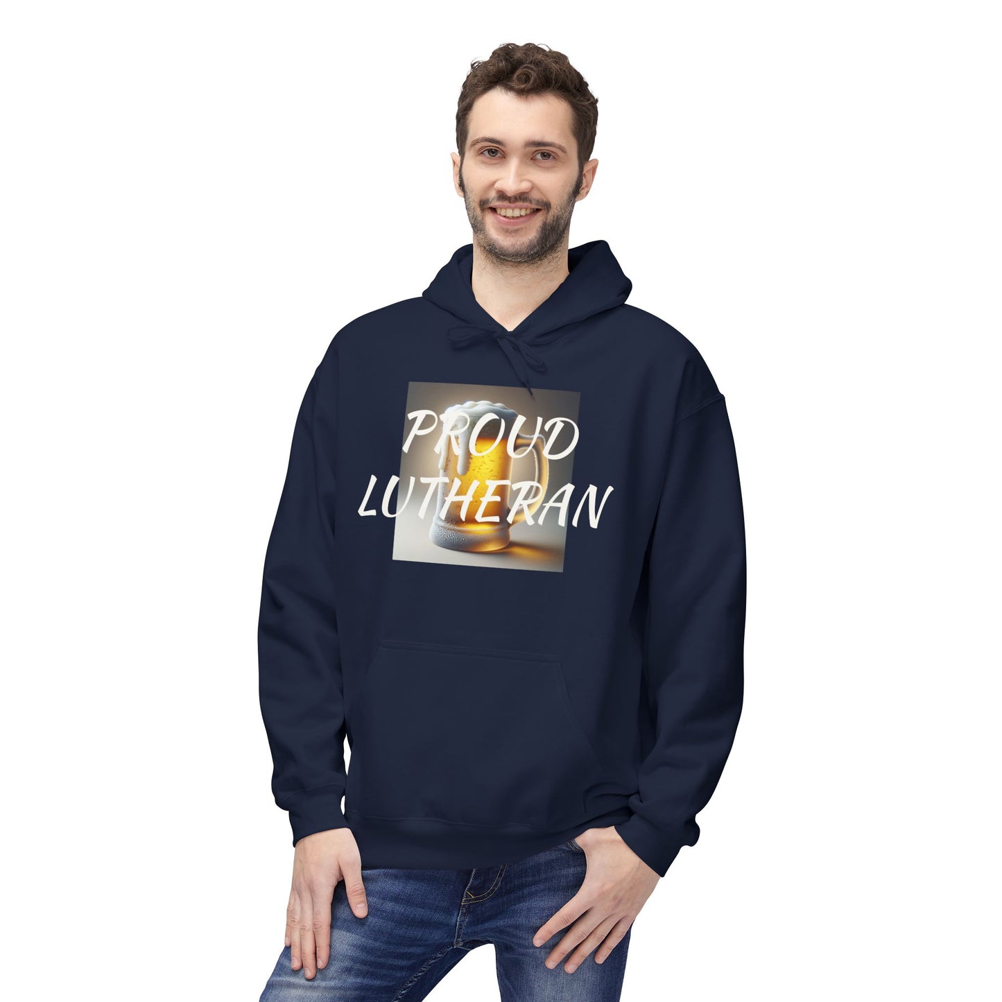 Proud Lutheran Fleece Hoodie - Unisex Midweight Sweatshirt