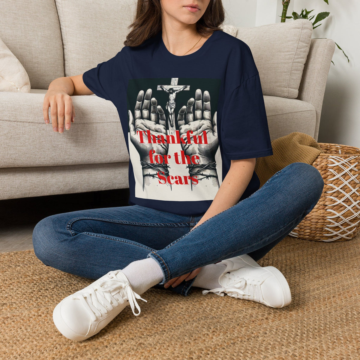 Grateful Vibes Unisex Softstyle T-Shirt - "Thankful for the Scars" Design