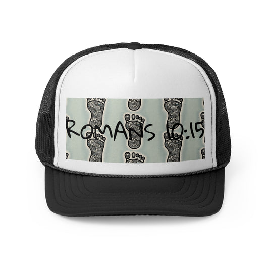 Romans 10:15 Inspirational Trucker Cap - Faith-Based Adjustable Hat