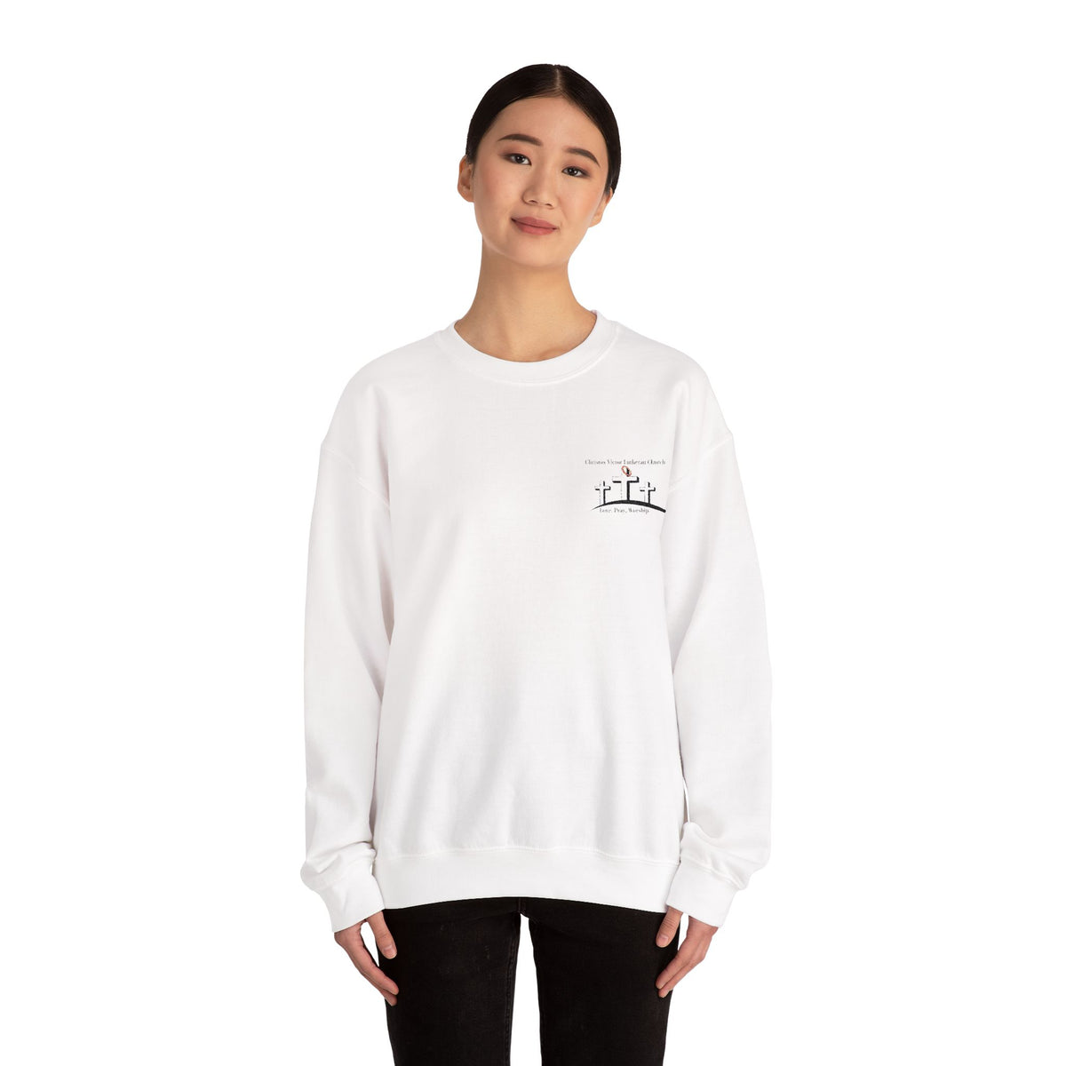 Cozy Unisex Sweatshirt with embroidered Christus Victor Logo