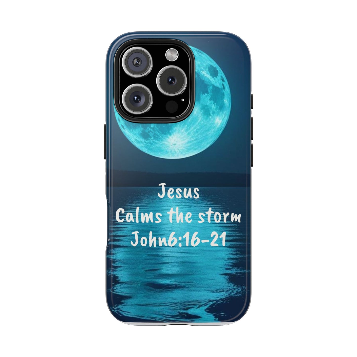 Moonlit Jesus Phone Case | Tough Phone Cases for Faithful Protection, Bible Verse, Gift for Christians, Spiritual Decor