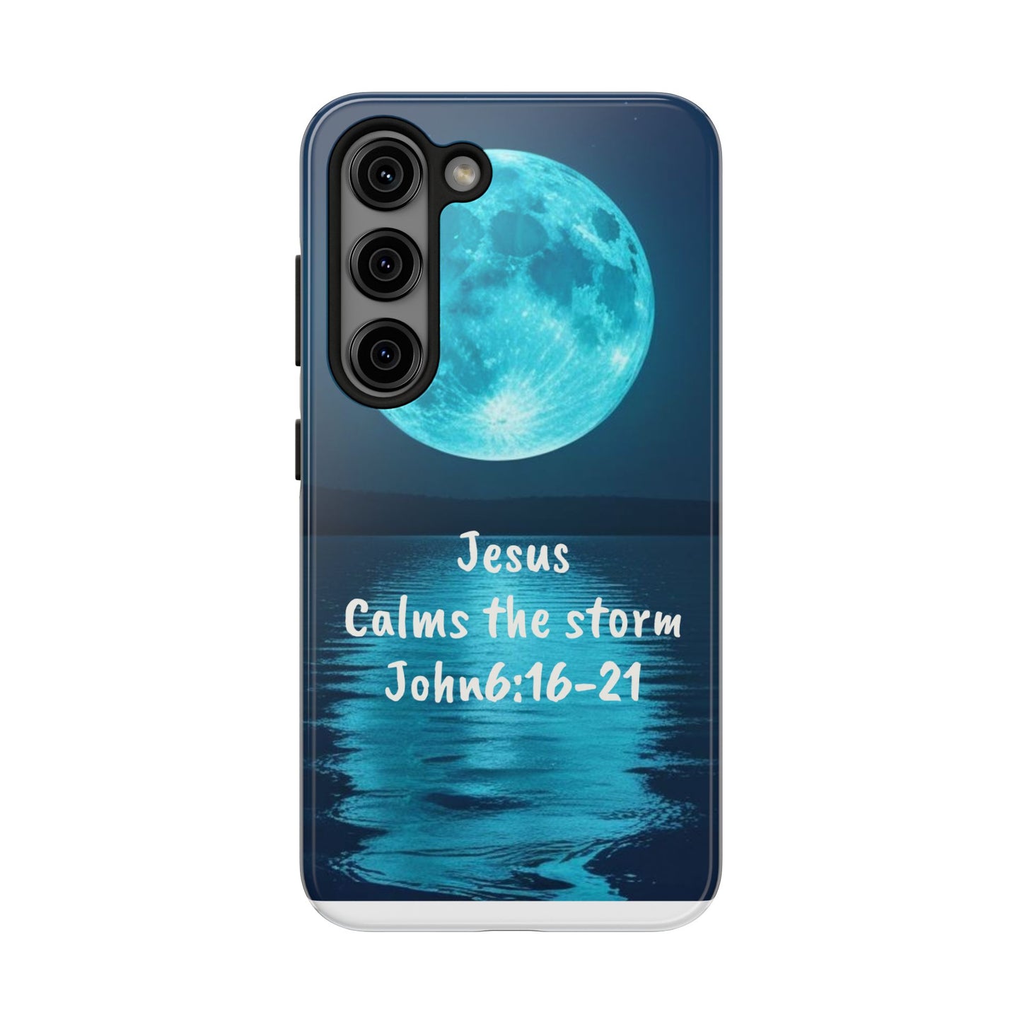 Moonlit Jesus Phone Case | Tough Phone Cases for Faithful Protection, Bible Verse, Gift for Christians, Spiritual Decor