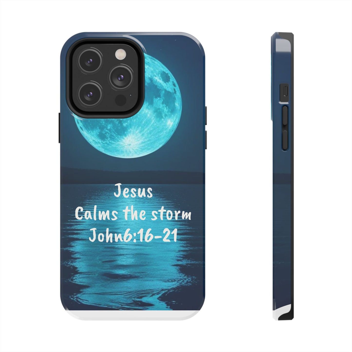 Moonlit Jesus Phone Case | Tough Phone Cases for Faithful Protection, Bible Verse, Gift for Christians, Spiritual Decor