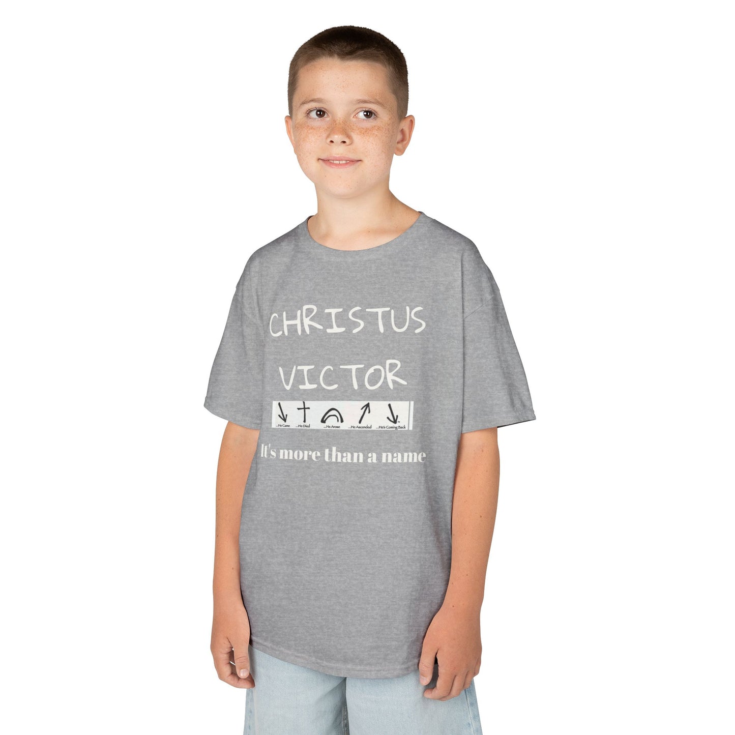 Kids Heavy Cotton™ Tee - CHRISTUS VICTOR - Faith-Inspired Kids T-Shirt