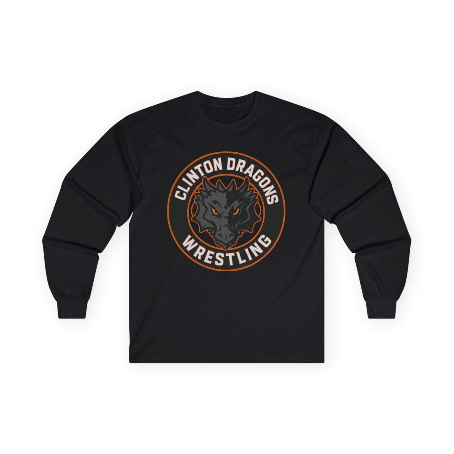 Clinton Dragon Wrestling Long Sleeve Tee | Stylish Team Apparel, Gift for Wrestlers, Sportswear for Fans, Unisex Casual Wear, Tournament