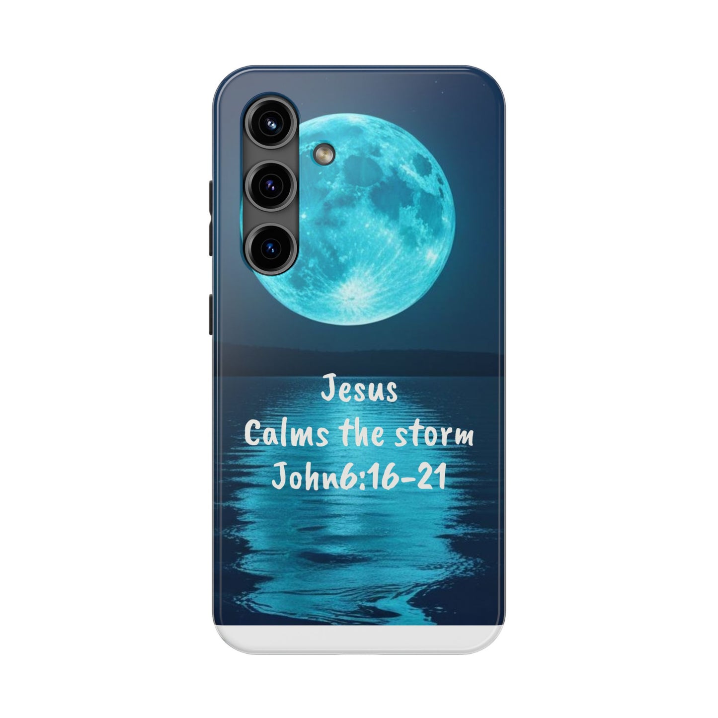 Moonlit Jesus Phone Case | Tough Phone Cases for Faithful Protection, Bible Verse, Gift for Christians, Spiritual Decor