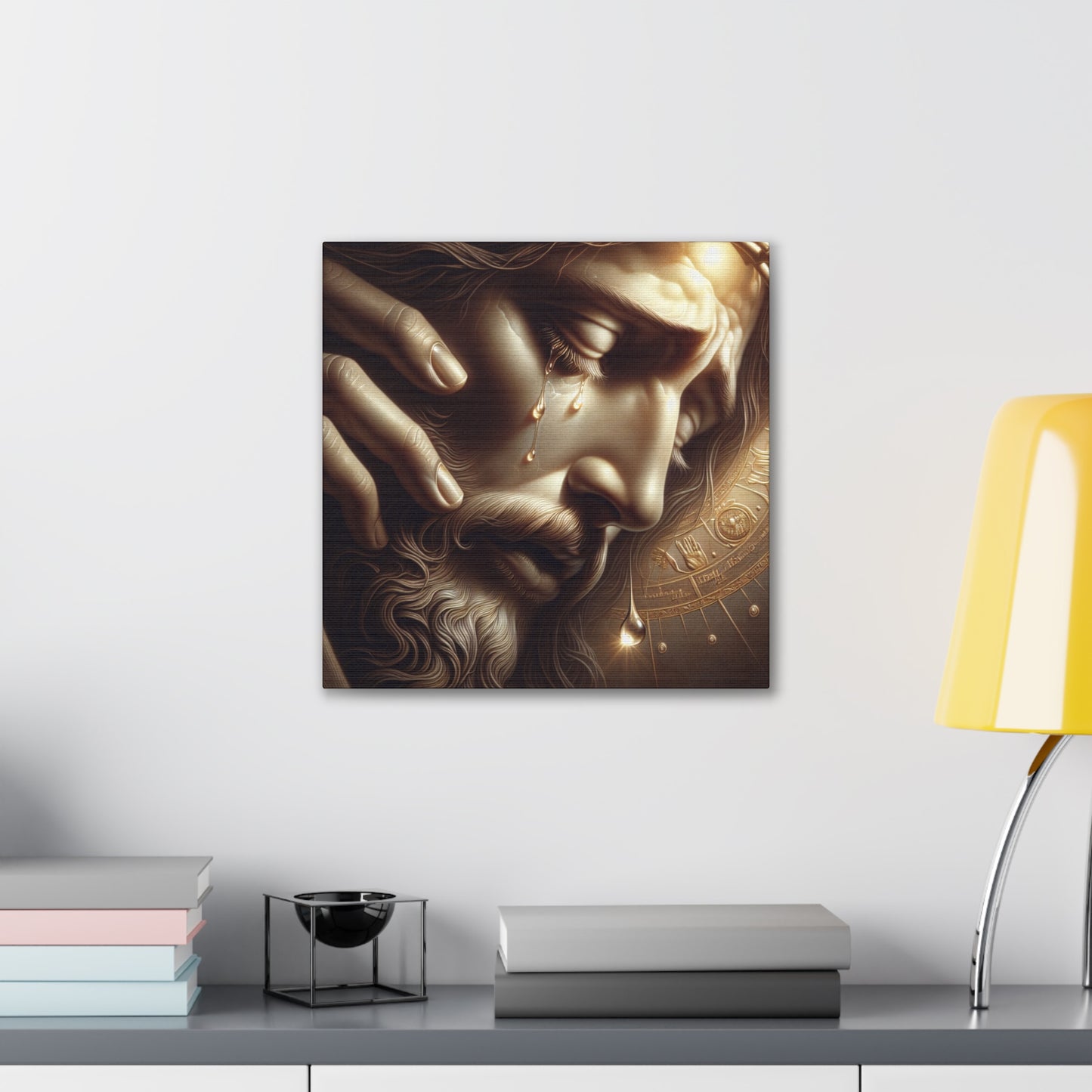 Emotional Canvas Art - Tearful Jesus Portrait