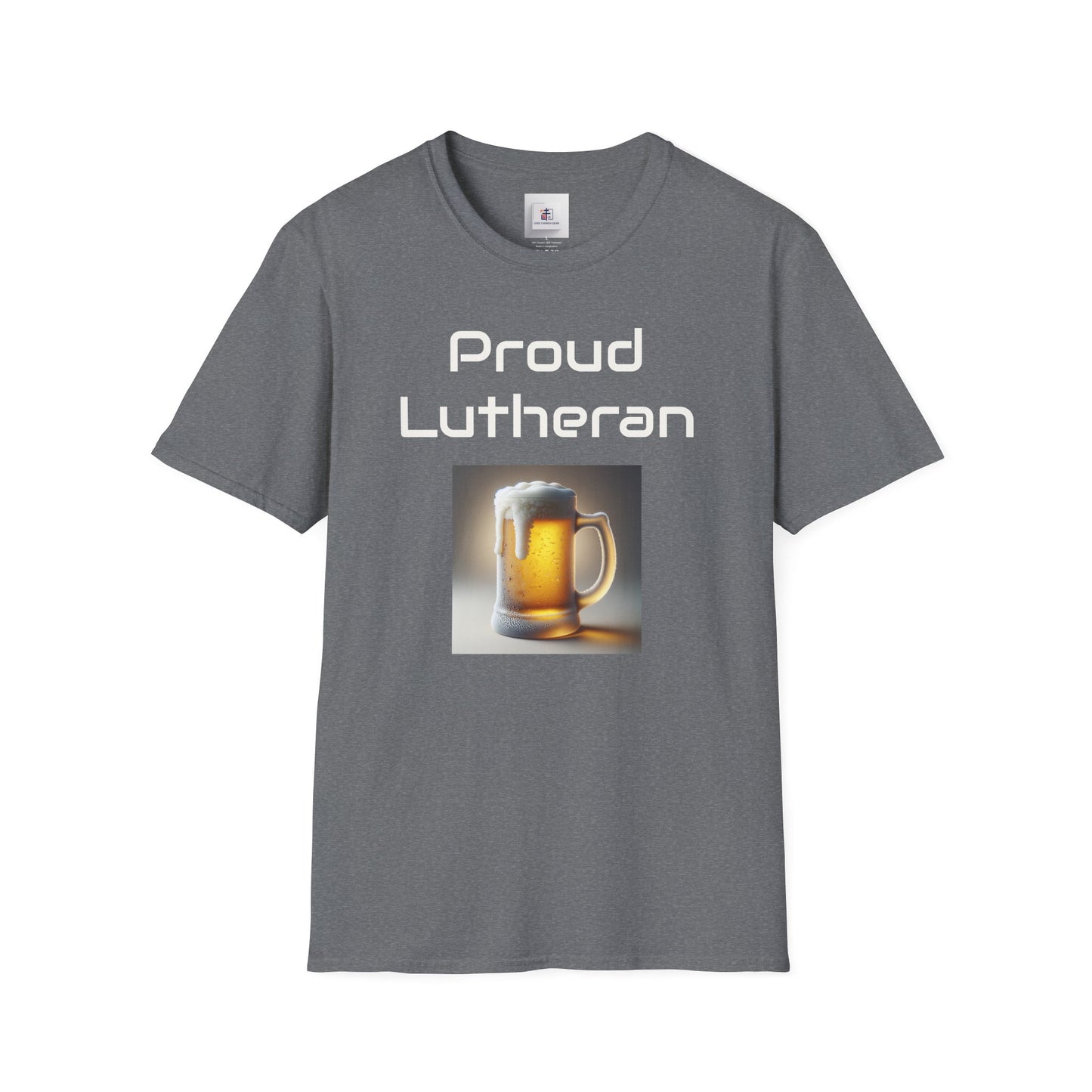 Proud Lutheran Unisex T-Shirt - Orange Beer Mug Design
