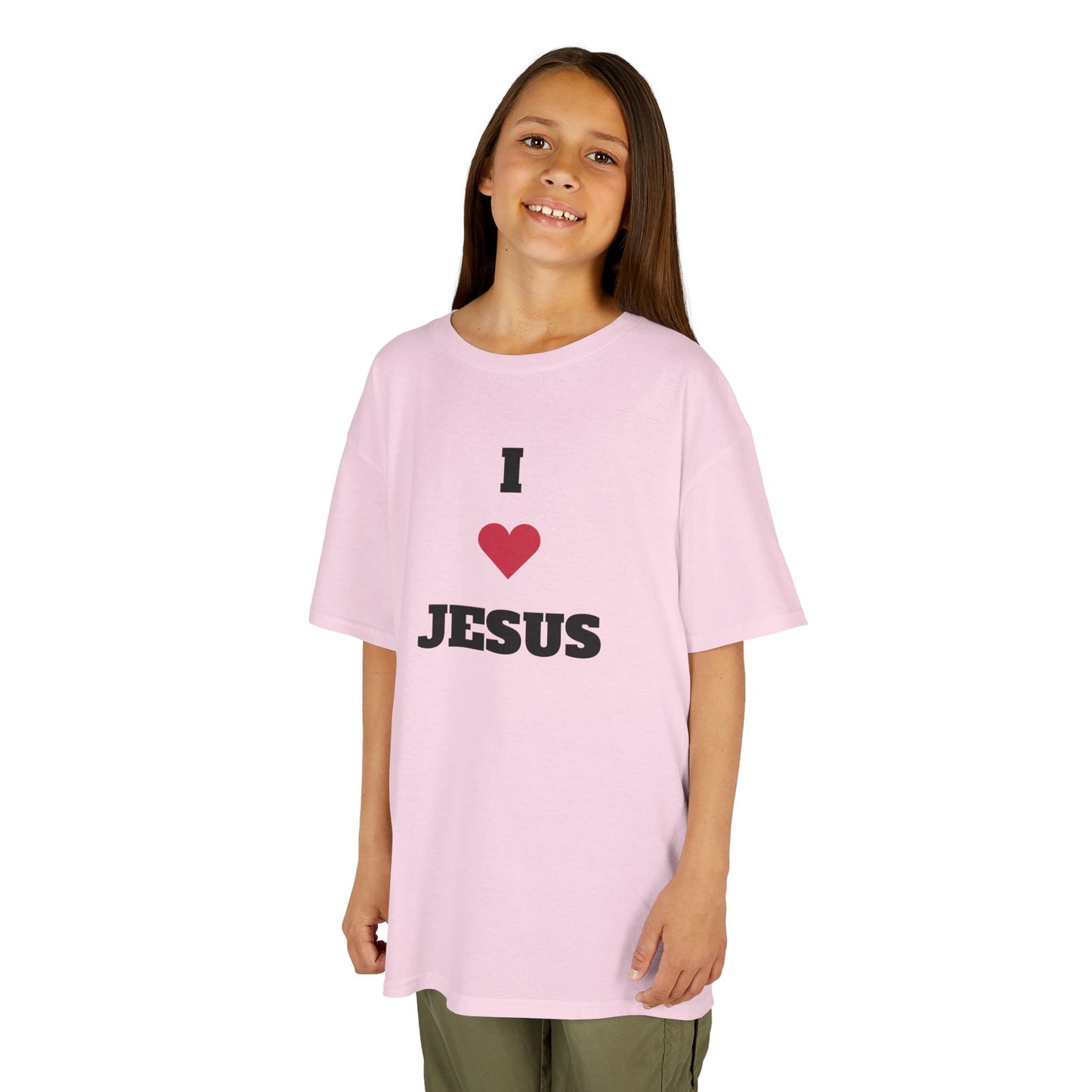 I ❤️ Jesus Kids Heavy Cotton Tee - Comfortable Faith T-Shirt for Young Believers
