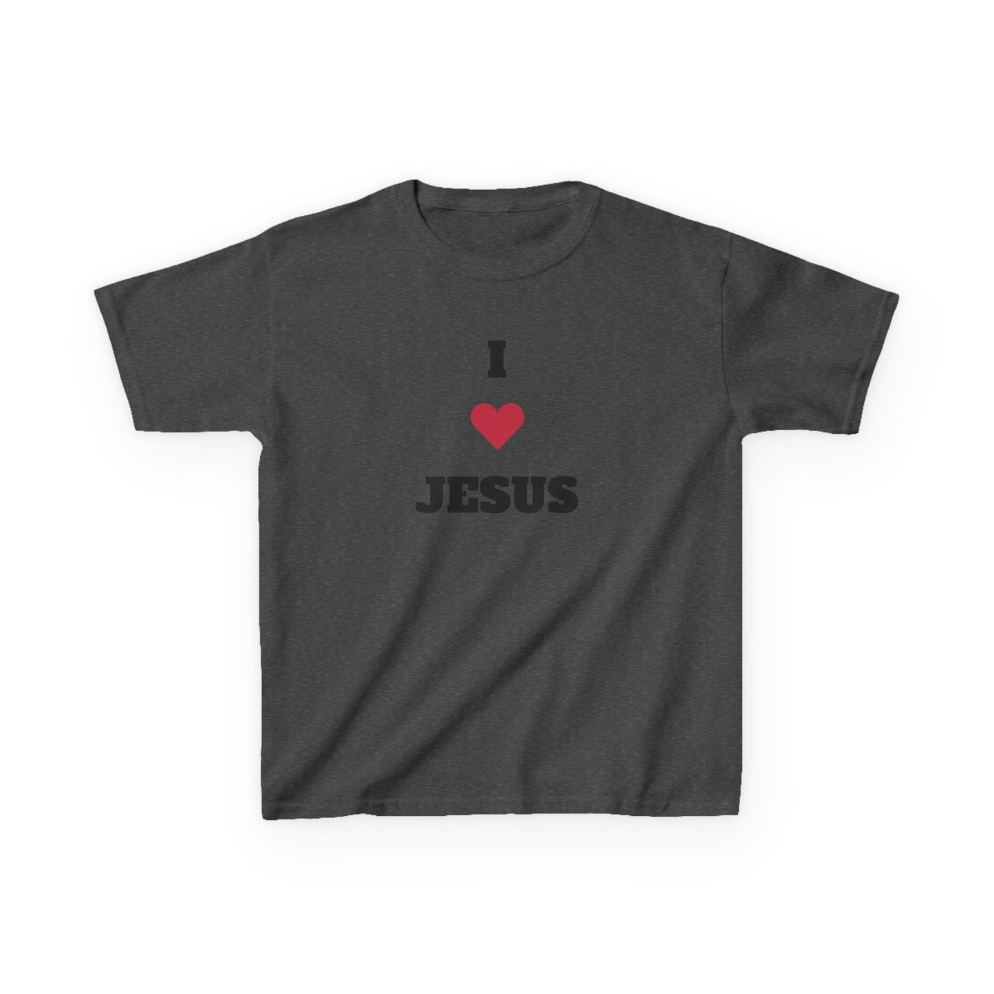 I ❤️ Jesus Kids Heavy Cotton Tee - Comfortable Faith T-Shirt for Young Believers