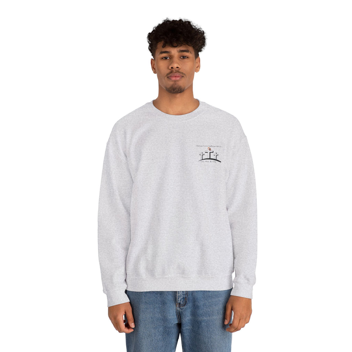 Cozy Unisex Sweatshirt with embroidered Christus Victor Logo