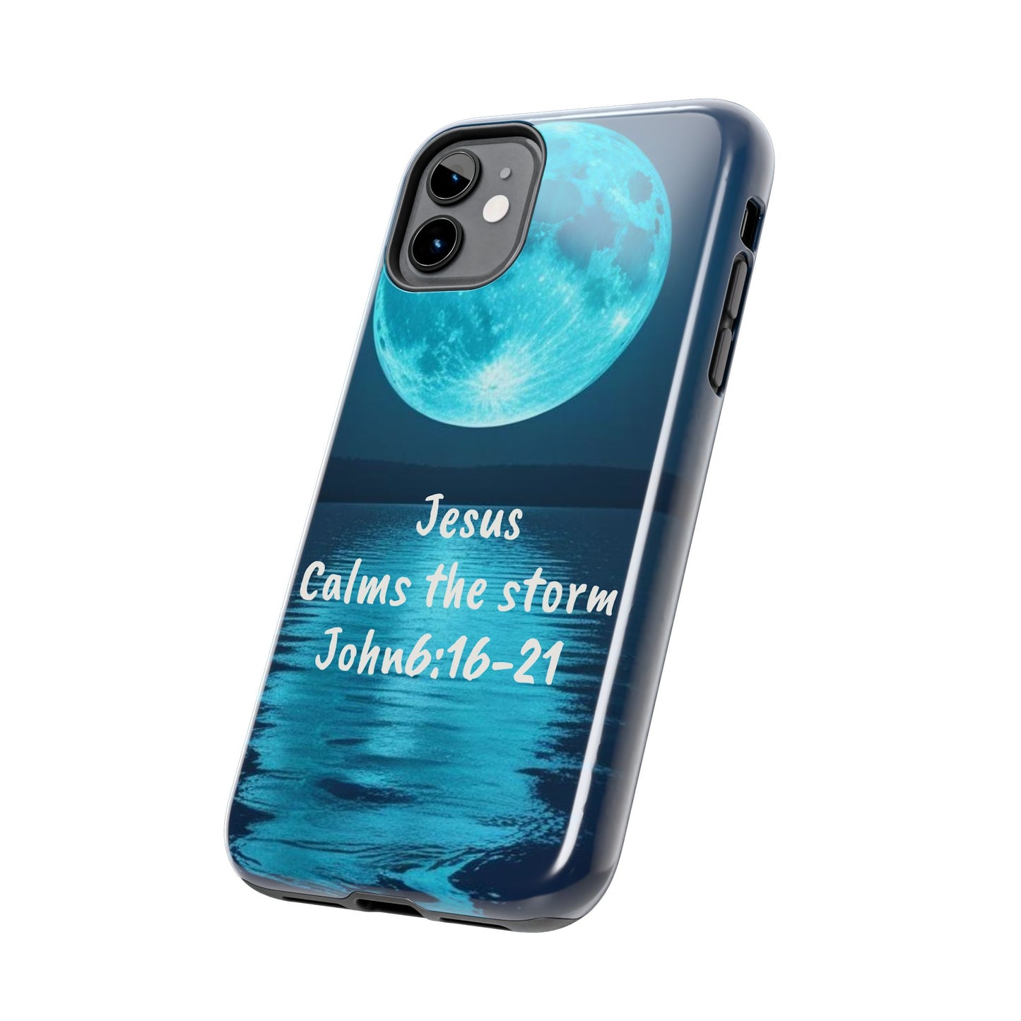 Moonlit Jesus Phone Case | Tough Phone Cases for Faithful Protection, Bible Verse, Gift for Christians, Spiritual Decor