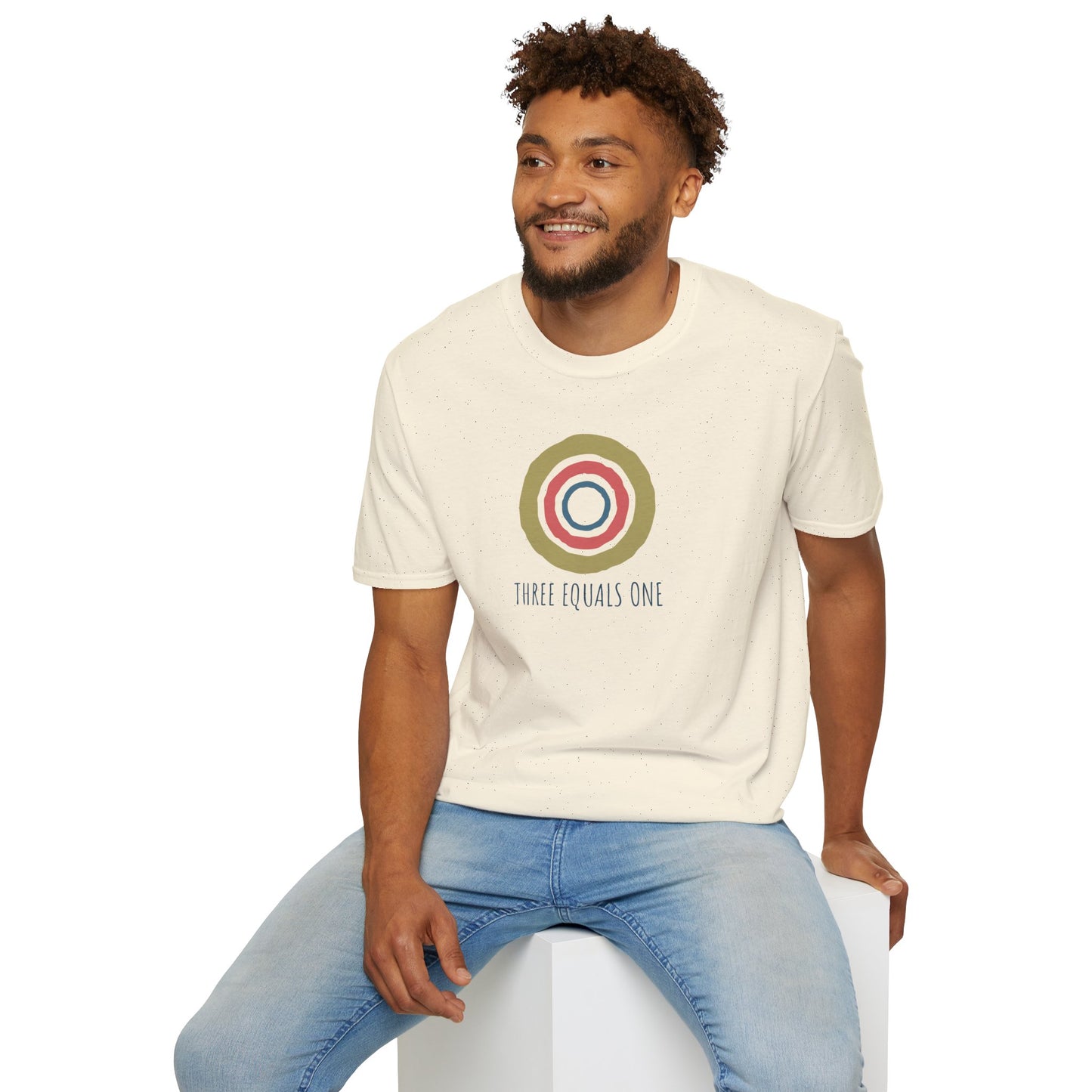Three Equals One T-Shirt — Minimal Holy Trinity Graphic Tee