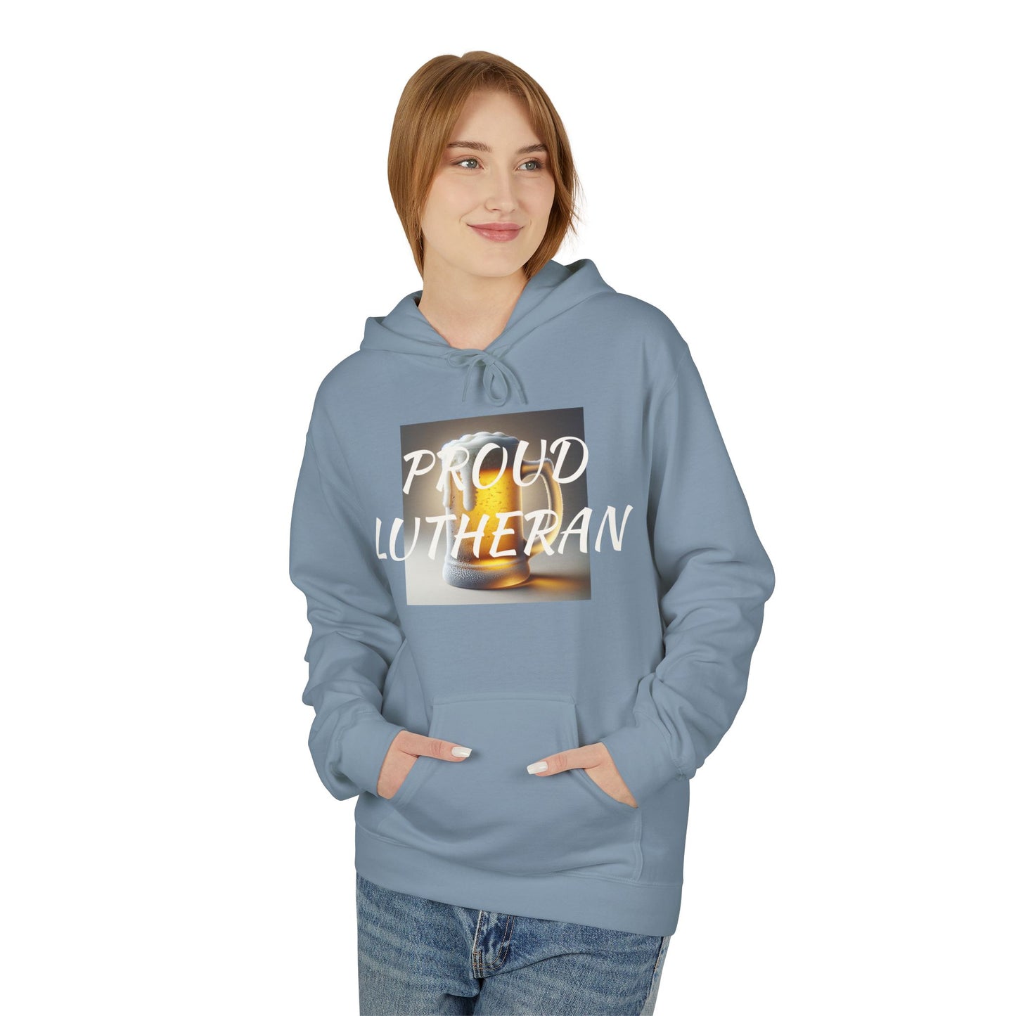 Proud Lutheran Fleece Hoodie - Unisex Midweight Sweatshirt