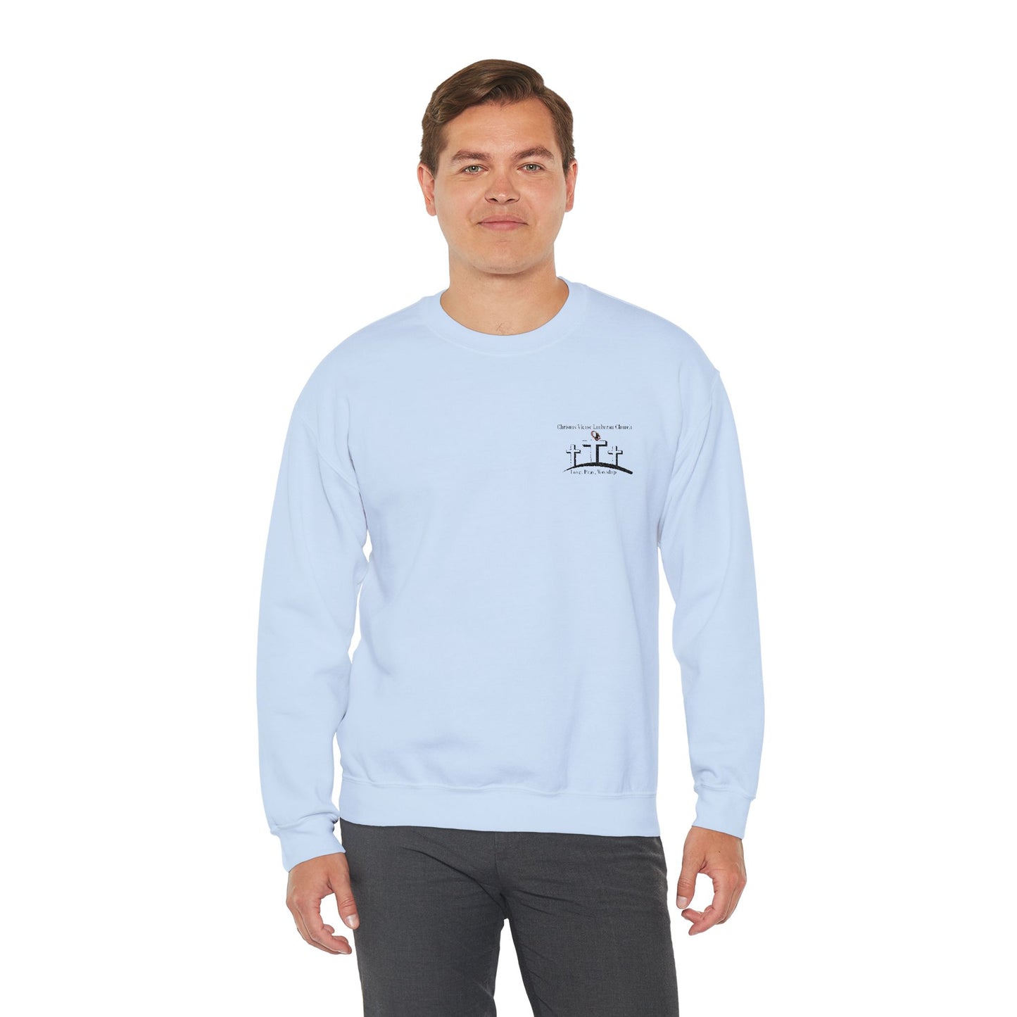 Cozy Unisex Sweatshirt with embroidered Christus Victor Logo