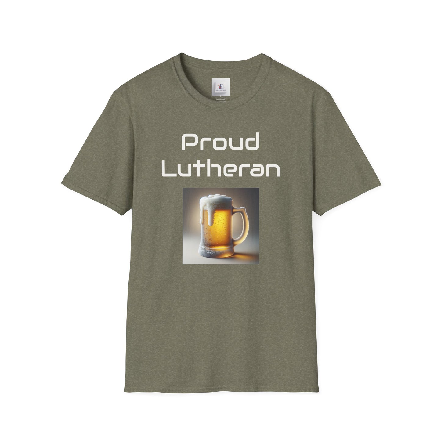 Proud Lutheran Unisex T-Shirt - Orange Beer Mug Design
