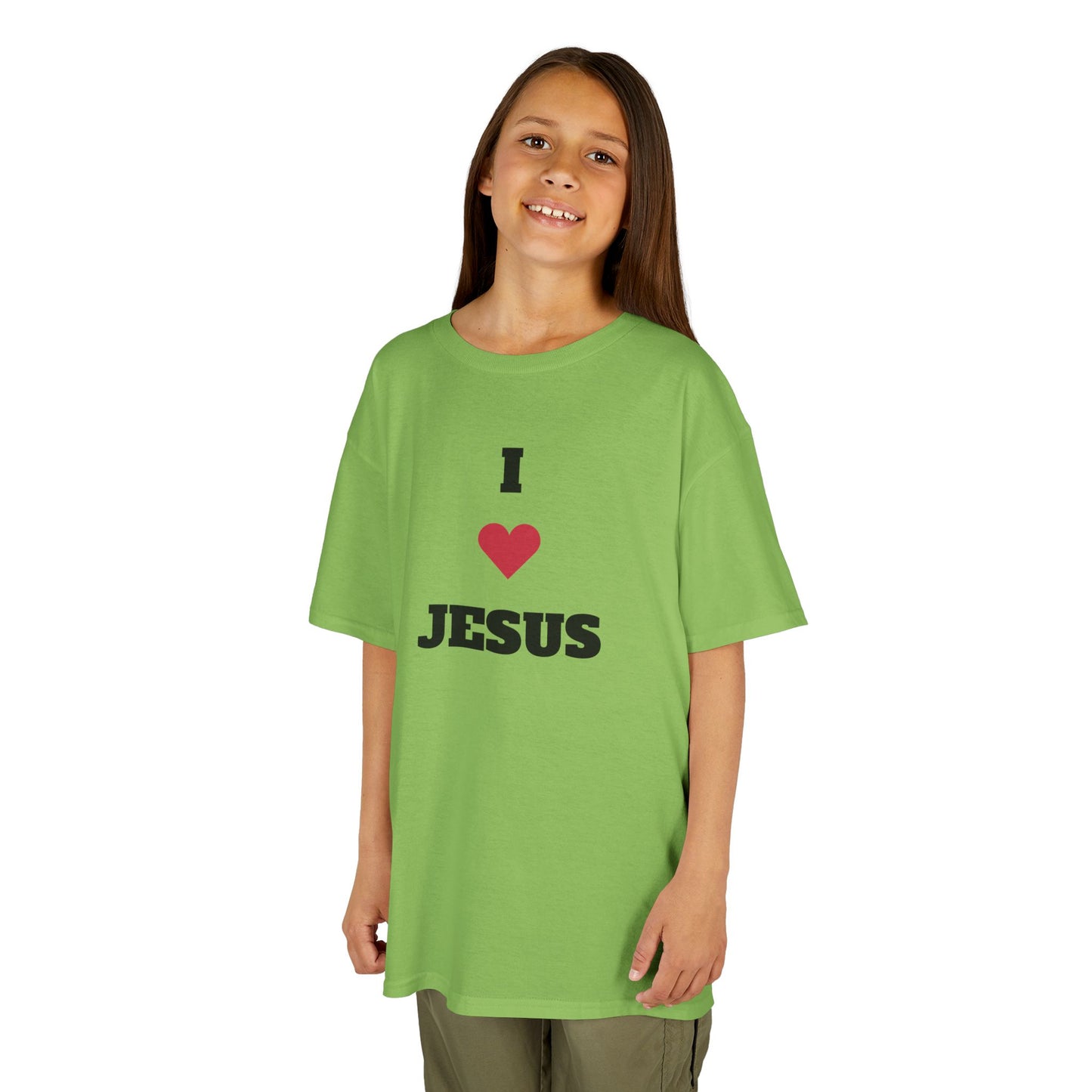I ❤️ Jesus Kids Heavy Cotton Tee - Comfortable Faith T-Shirt for Young Believers