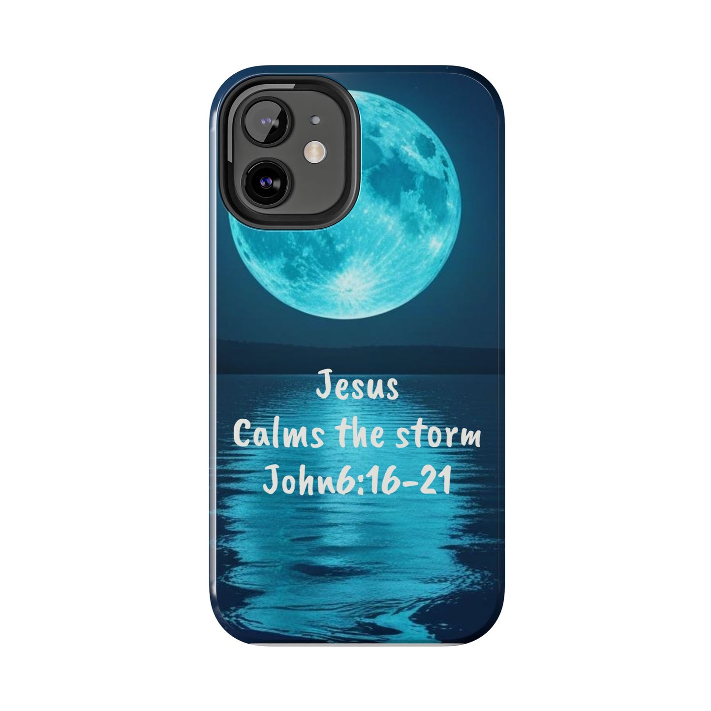 Moonlit Jesus Phone Case | Tough Phone Cases for Faithful Protection, Bible Verse, Gift for Christians, Spiritual Decor