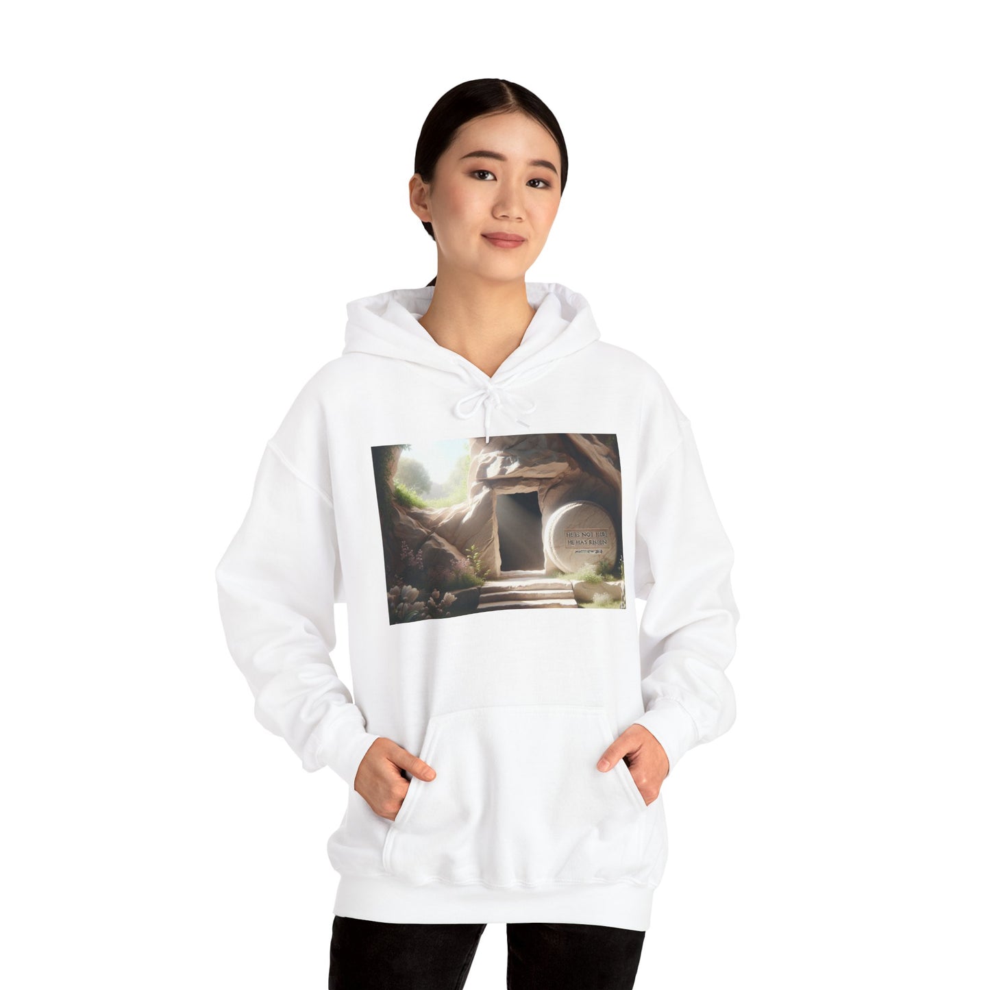 Inspirational Hooded Sweatshirt with Serene Design - Perfect for All Seasons