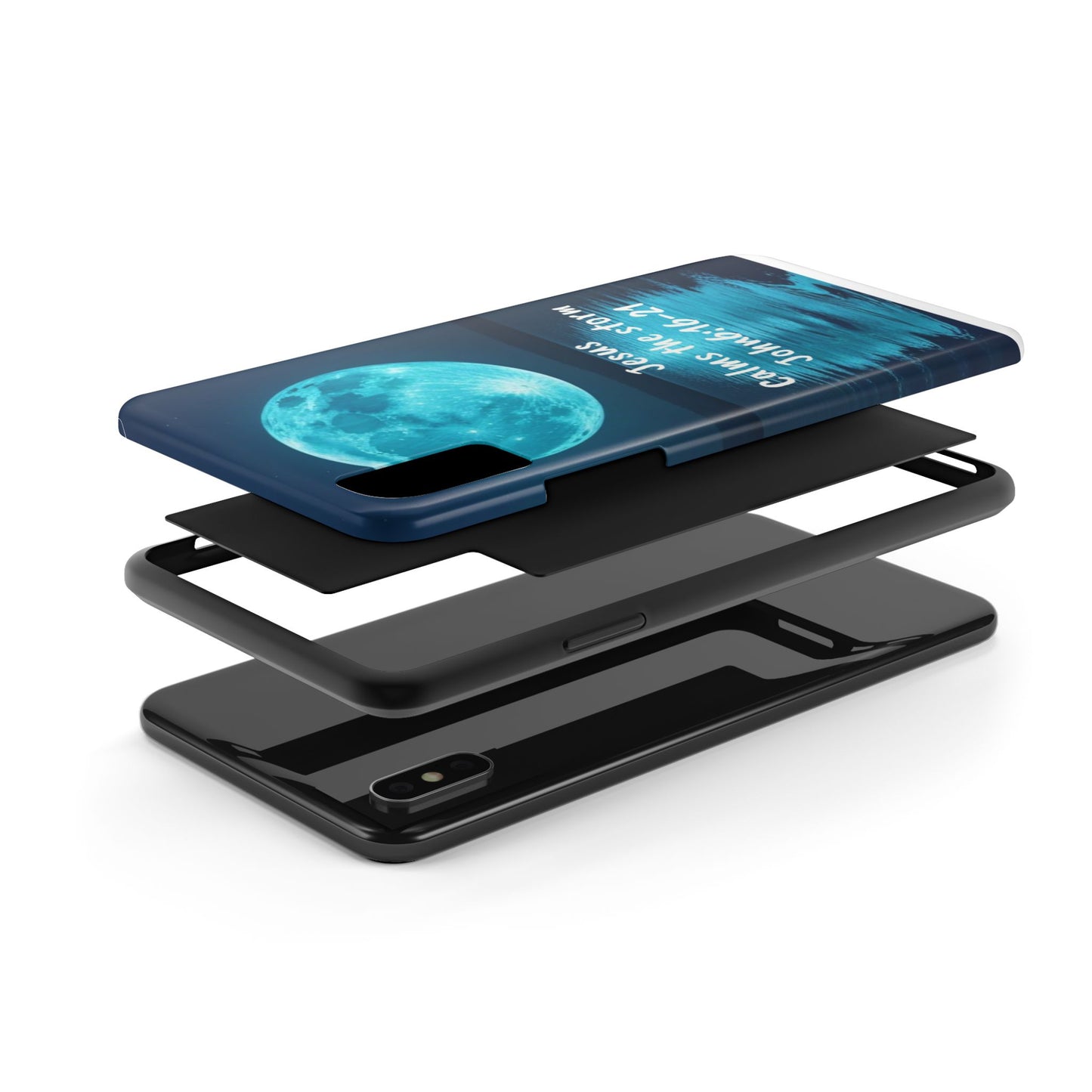 Moonlit Jesus Phone Case | Tough Phone Cases for Faithful Protection, Bible Verse, Gift for Christians, Spiritual Decor